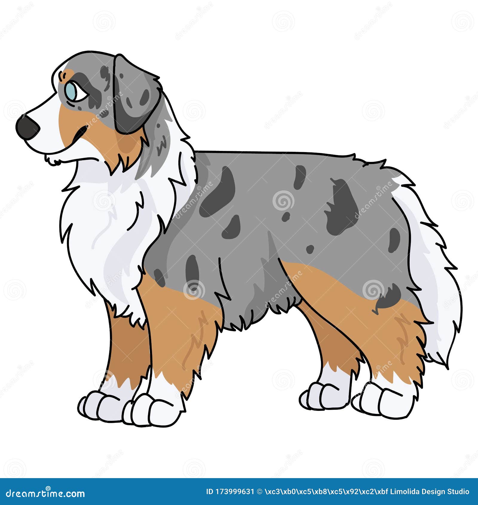 Australian Shepherd Cartoon Pictures : Merle Aussie Statuette | Bodaqwasuaq