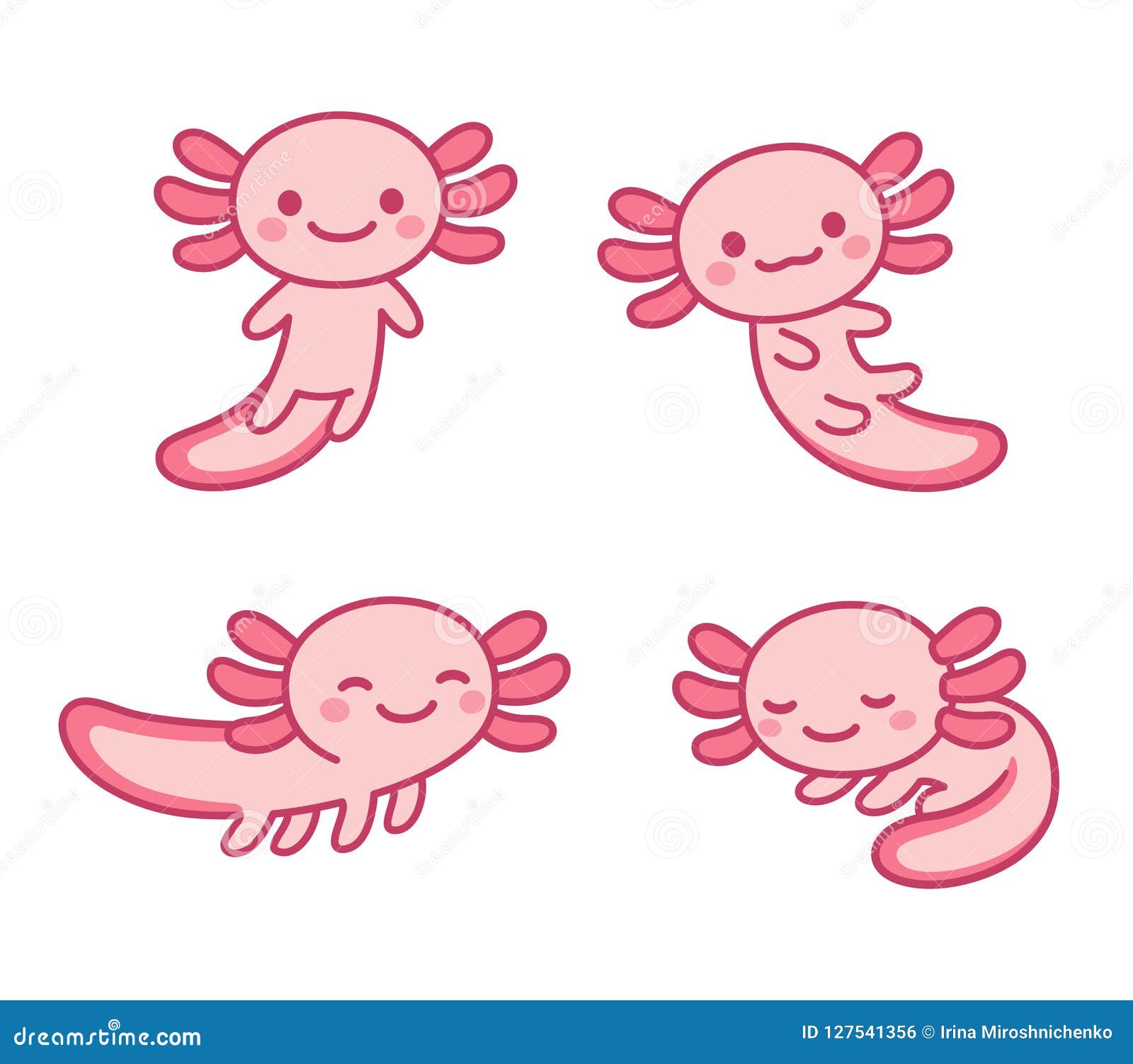 Premium Vector Clipart Kawaii Axolotls Cute Axolotl - vrogue.co