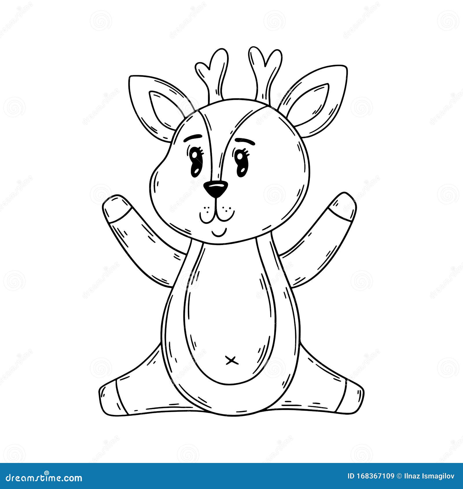Download Cute Cartoon Baby Deer. Animal Print. Vector Illustration ...
