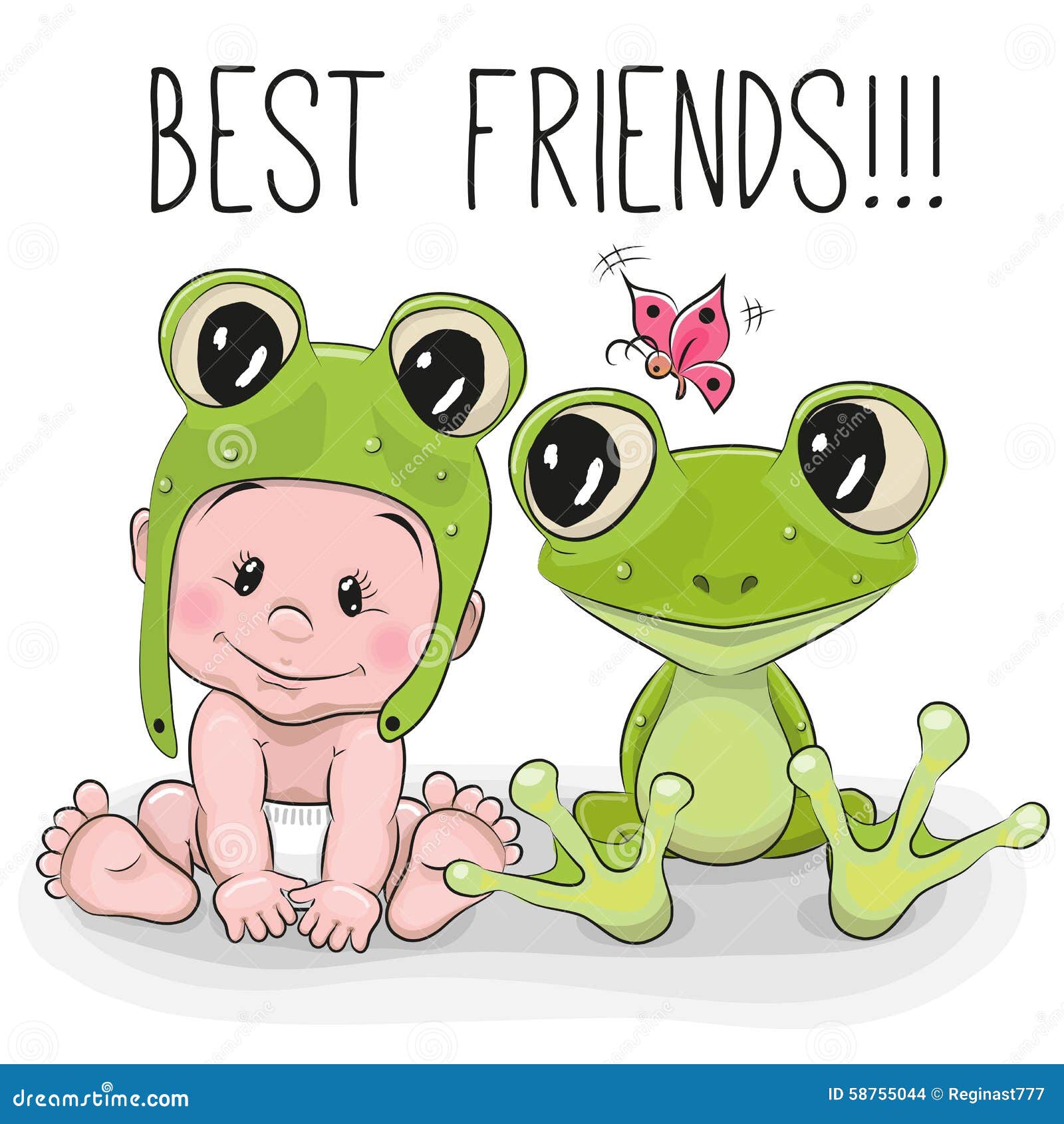 Cute cartoon baby and frog stock vector. Illustration of girls - 58755044 Cute cartoon baby and frog stock vector. Illustration of girls - 58755044