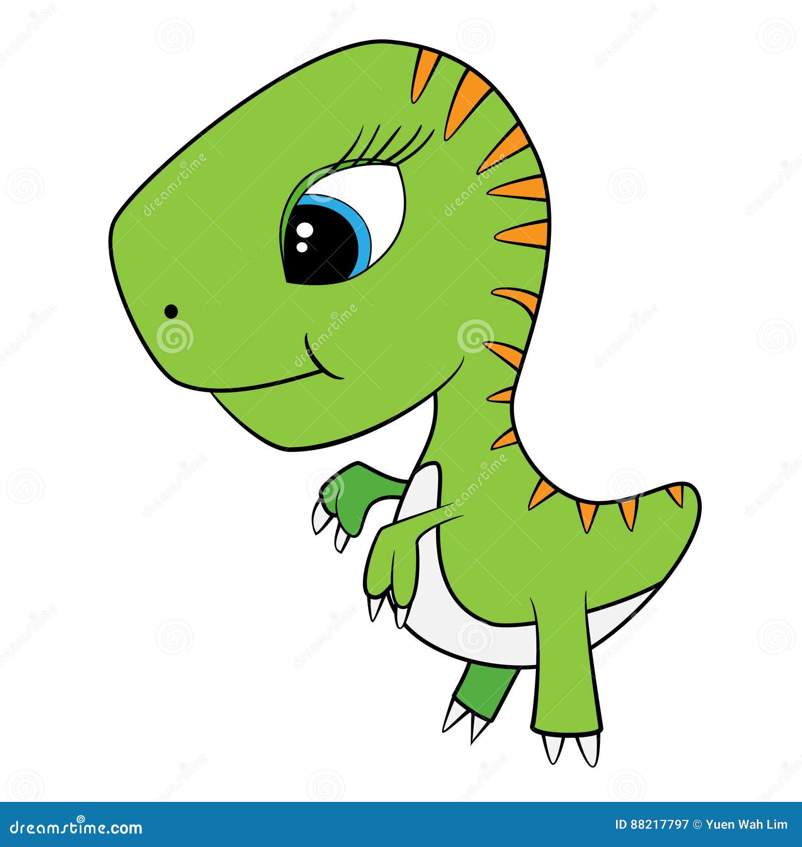 Cute Cartoon of Baby T-Rex Dinosaur Stock Vector - Illustration of ...