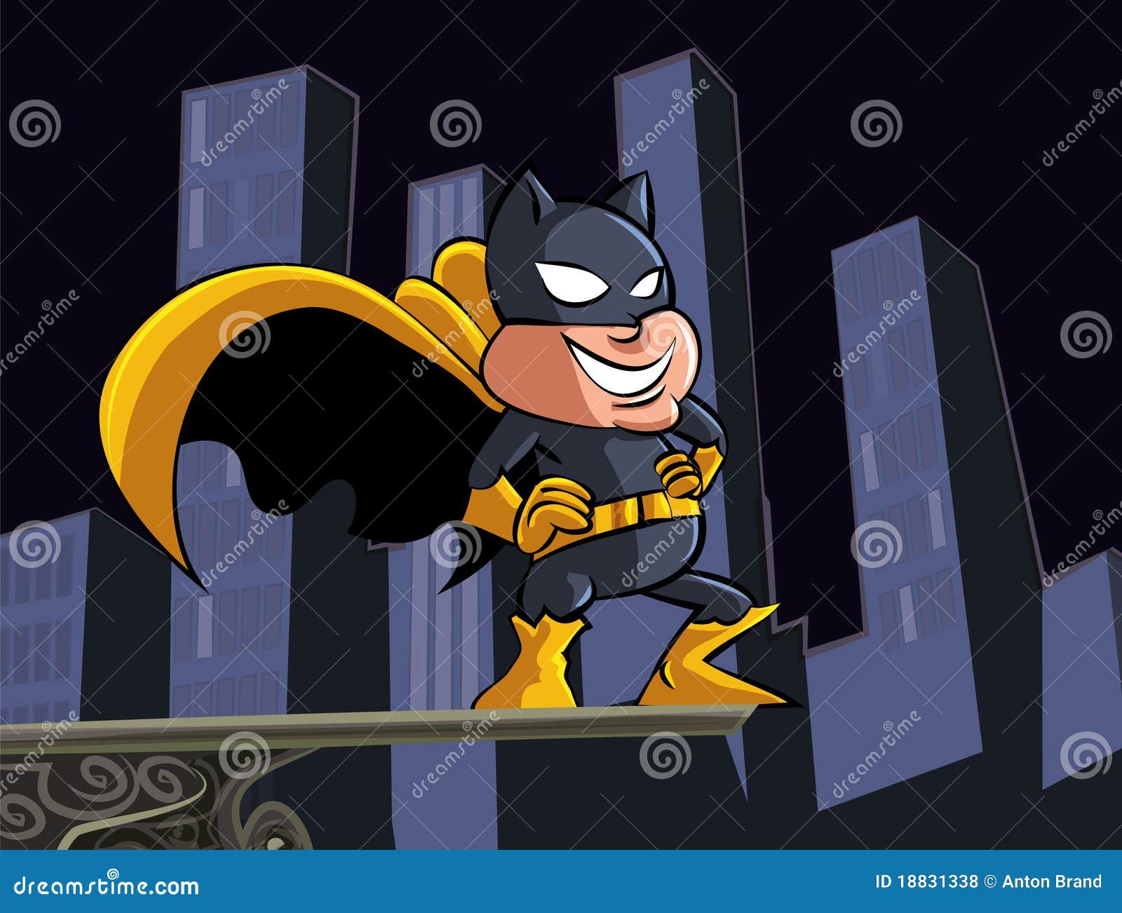 Cute Cartoon Batman Masked Superhero Stock Vector - Illustration of cool,  supernatural: 18831338