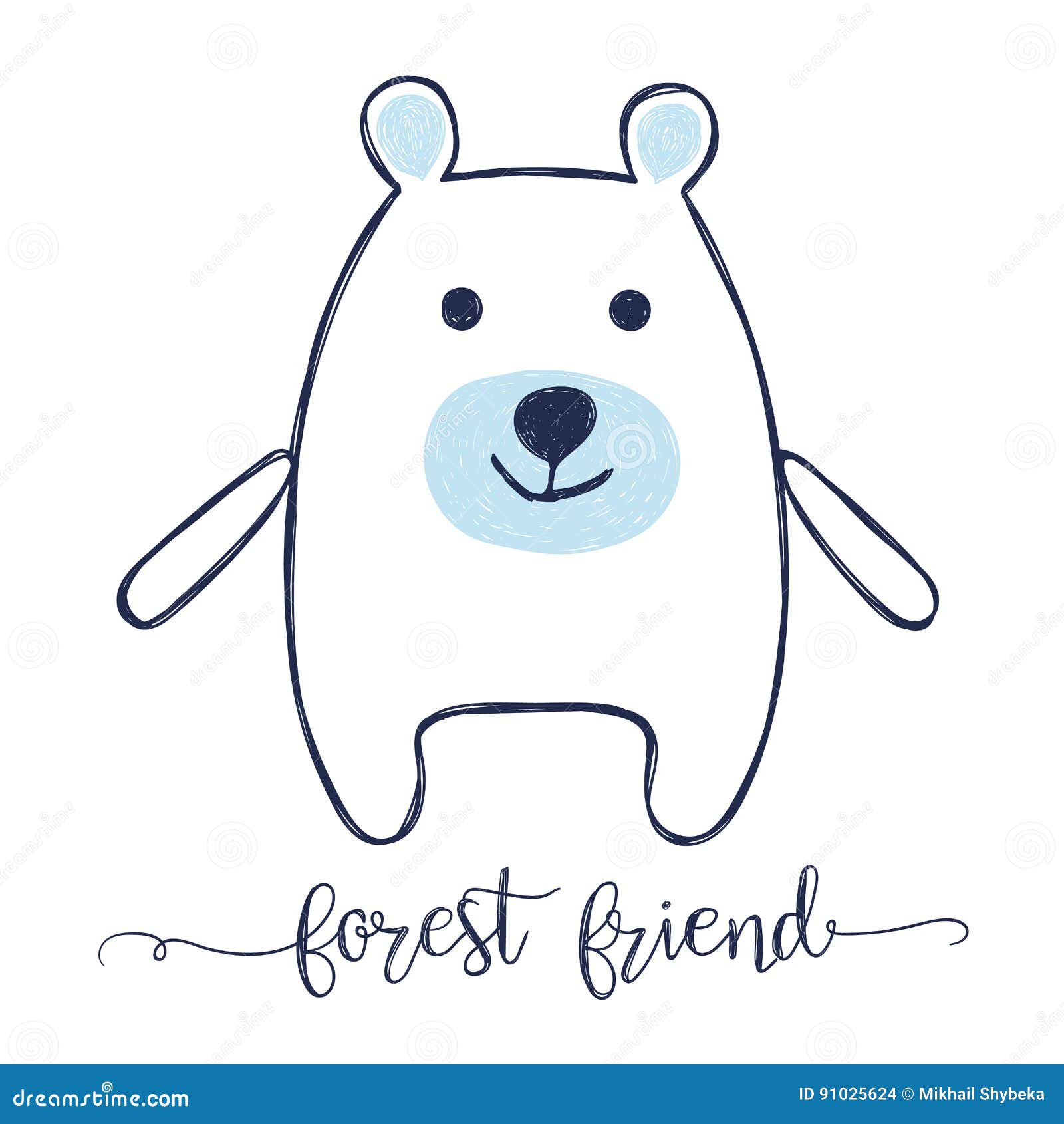 Cute cartoon bear stock vector. Illustration of embracing - 91025624