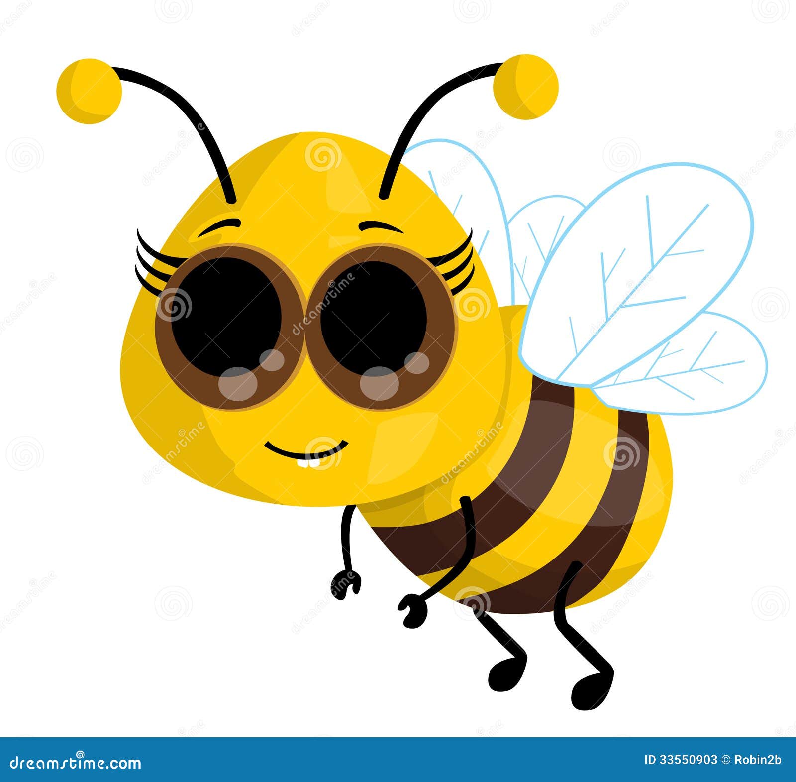 Cute cartoon bee stock vector. Illustration of antenna - 33550903
