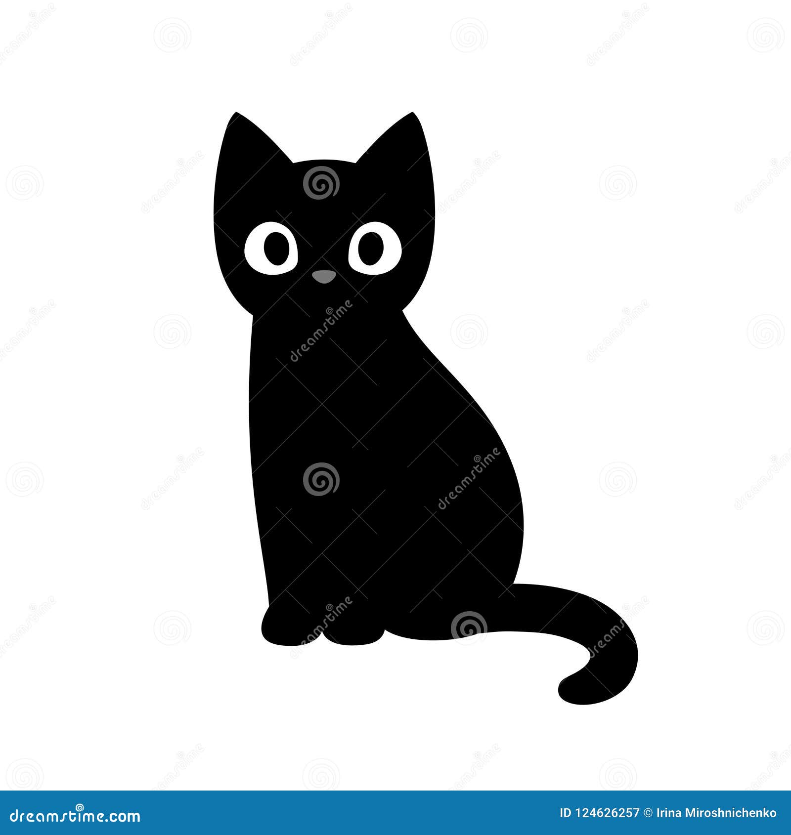 Funny Black Cat. Vector Illustration Stock Vector Image & Art - Alamy