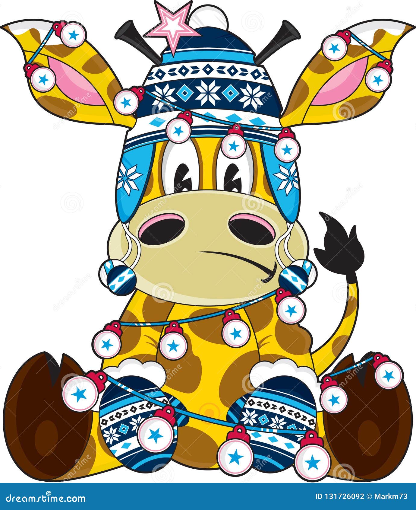 Download Cute Cartoon Bobble Hat Christmas Giraffe Stock Vector ...