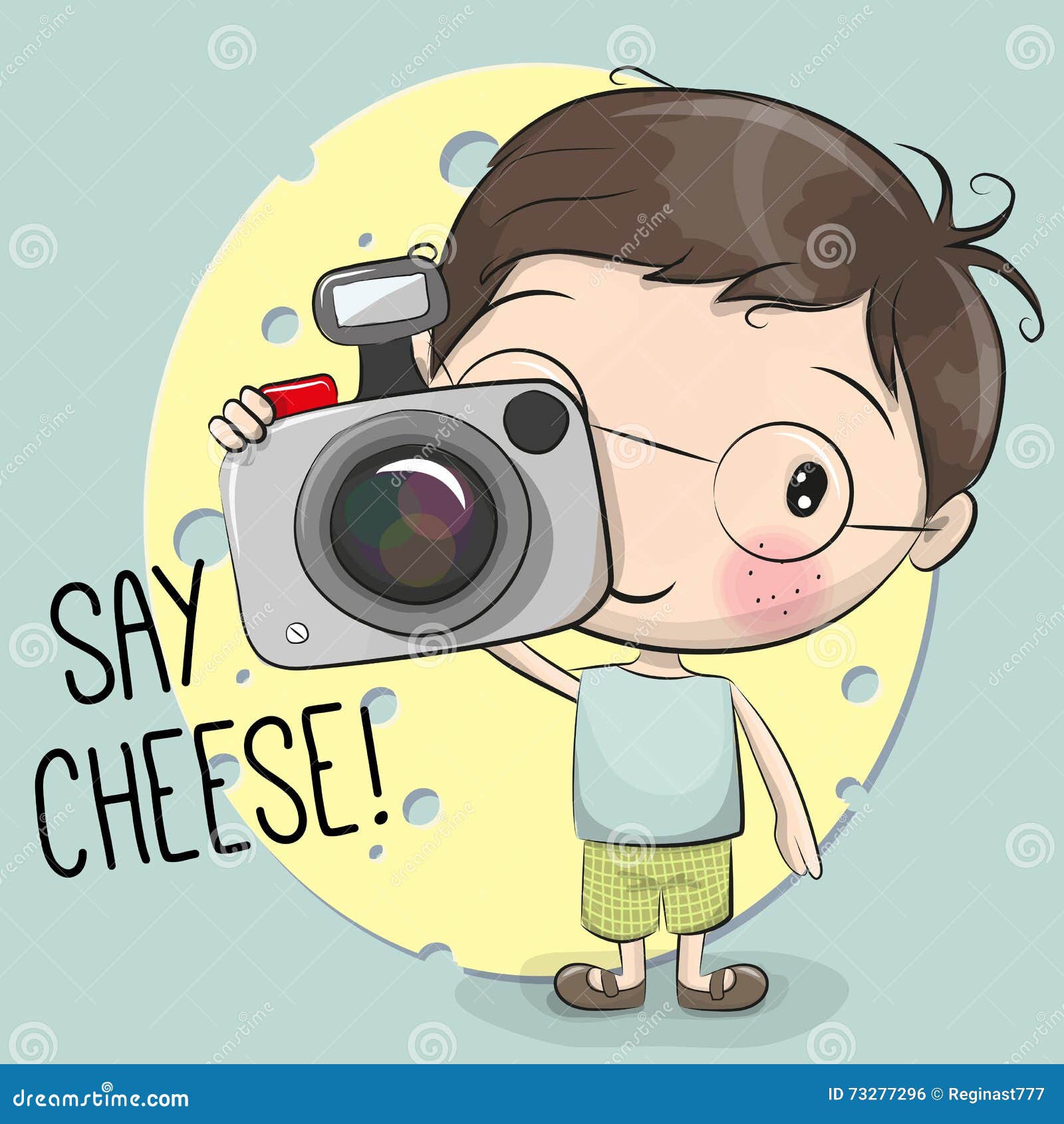 Cute Cartoon Boy With A Camera Vector Illustration | CartoonDealer.com ...