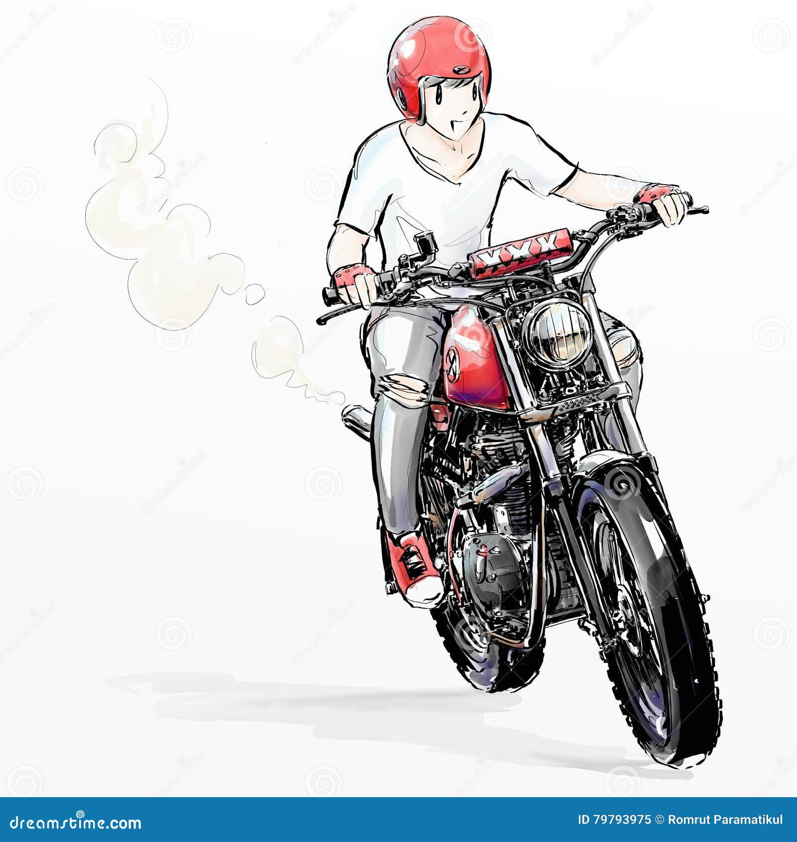 Cute Cartoon Boy Riding Motorcycle Stock Illustration Illustration of customize, attractive