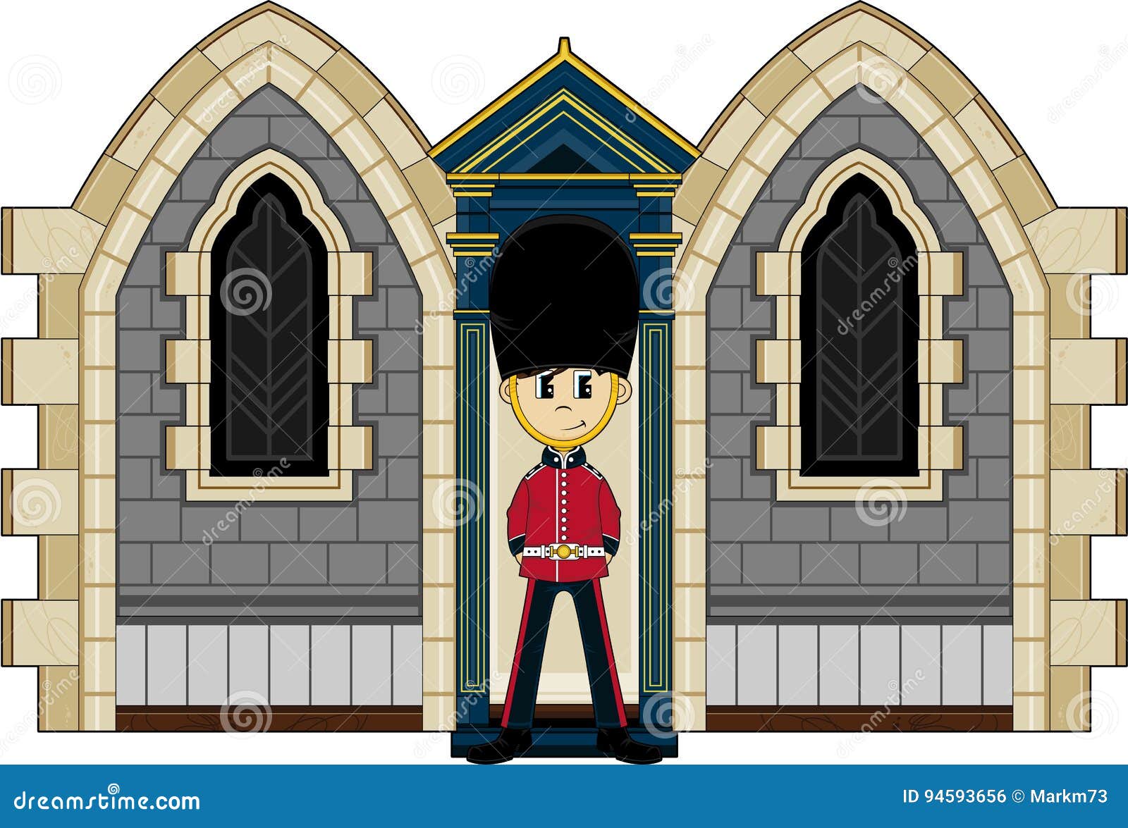 Cute Cartoon British Royal Guard Stock Vector Illustration of helmet, british 94593656
