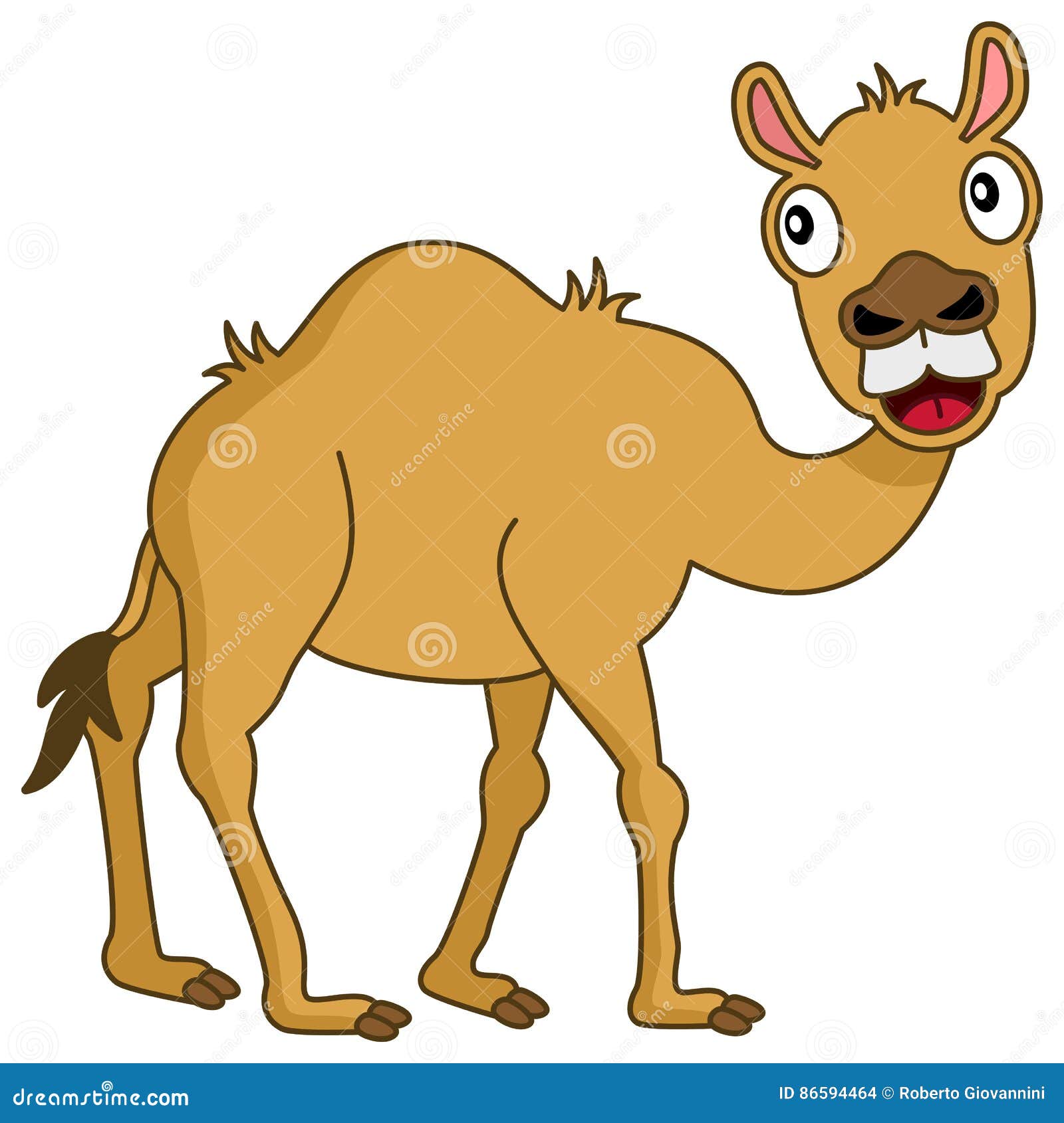 Cute Cartoon Brown Camel Desert Animal Stock Vector - Illustration of  happy, character: 86594464