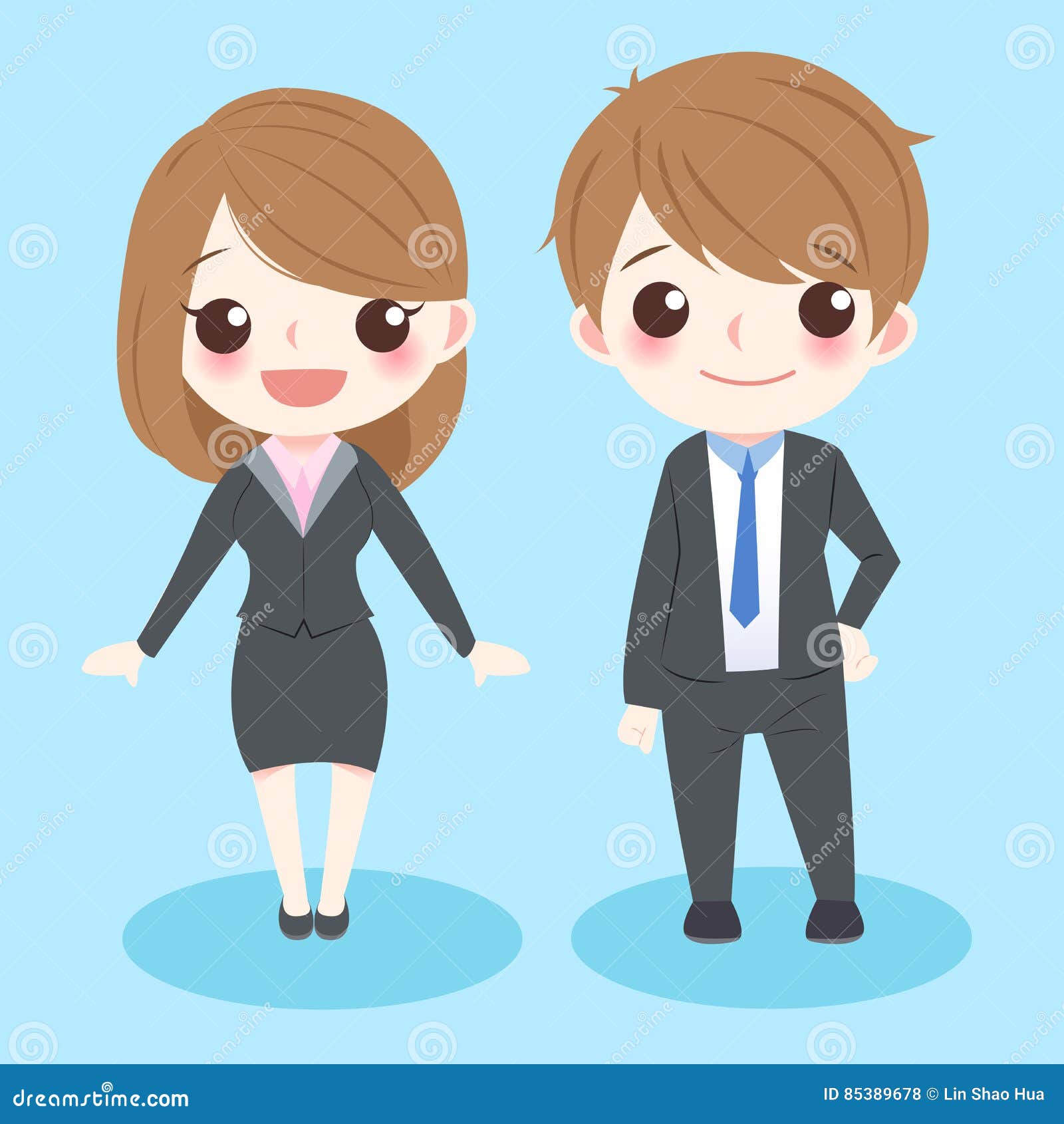 Cute Cartoon Business People Stock Vector - Illustration of cute, lady:  85389678