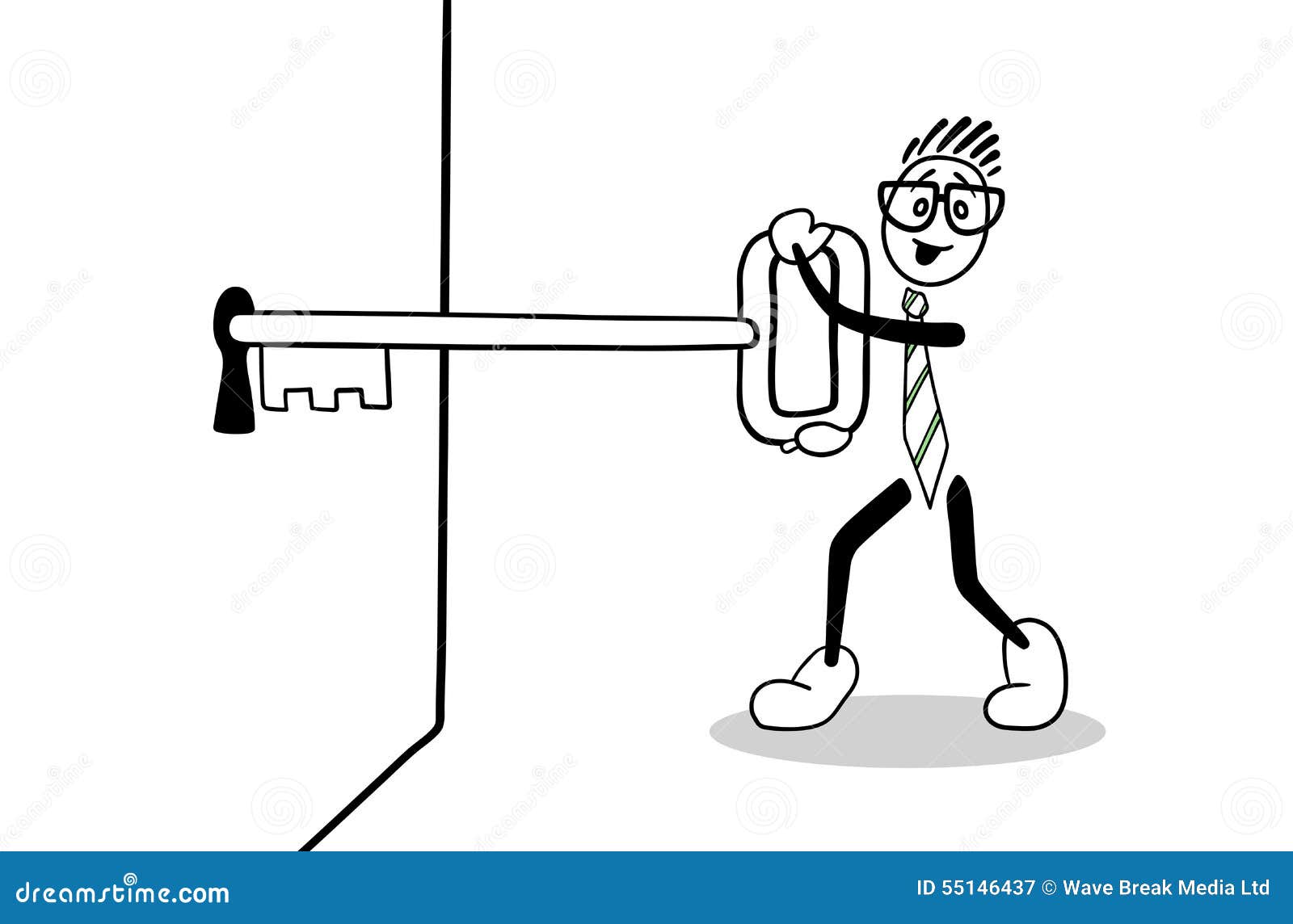 Cute Cartoon Businessman Opening a Lock with Key Stock Vector - Illustration of holding, keyhole: 55146437 Cute Cartoon Businessman Opening a Lock with Key Stock Vector - Illustration of holding, keyhole: 55146437