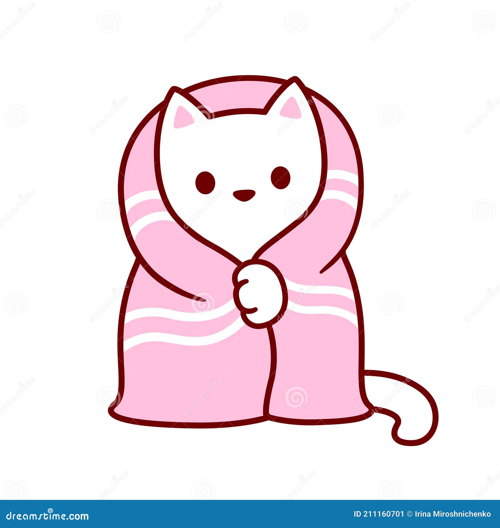 Cute Cartoon Cat in Blanket Stock Vector - Illustration of animal, good: 211160701 Cute Cartoon Cat in Blanket Stock Vector - Illustration of animal, good: 211160701