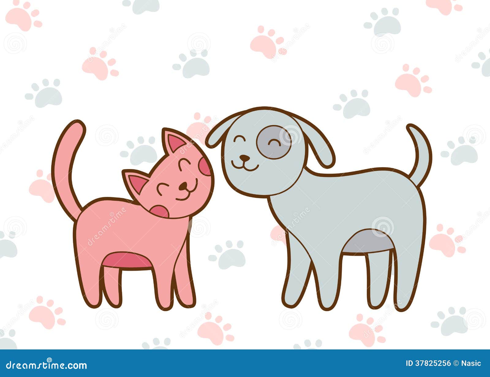 Simple Cat And Dog Drawing