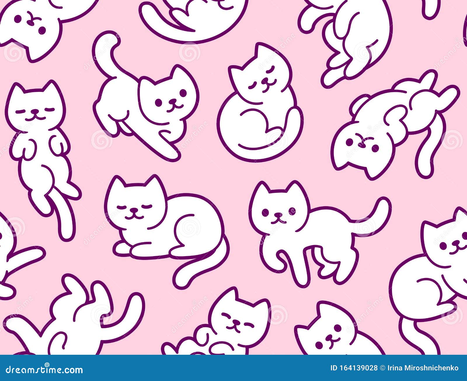 Cute cartoon cat pattern stock vector. Illustration of comic - 164139028 Cute cartoon cat pattern stock vector. Illustration of comic - 164139028