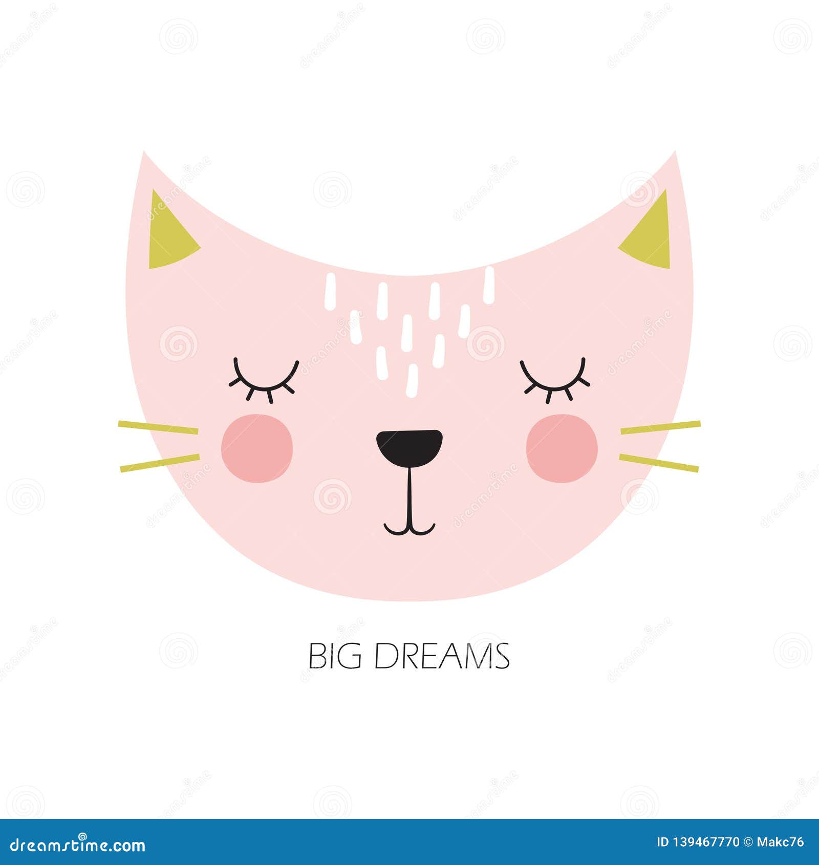 Cute Cartoon Cat in Scandinavian Style Stock Vector - Illustration of  kitten, animal: 139467770