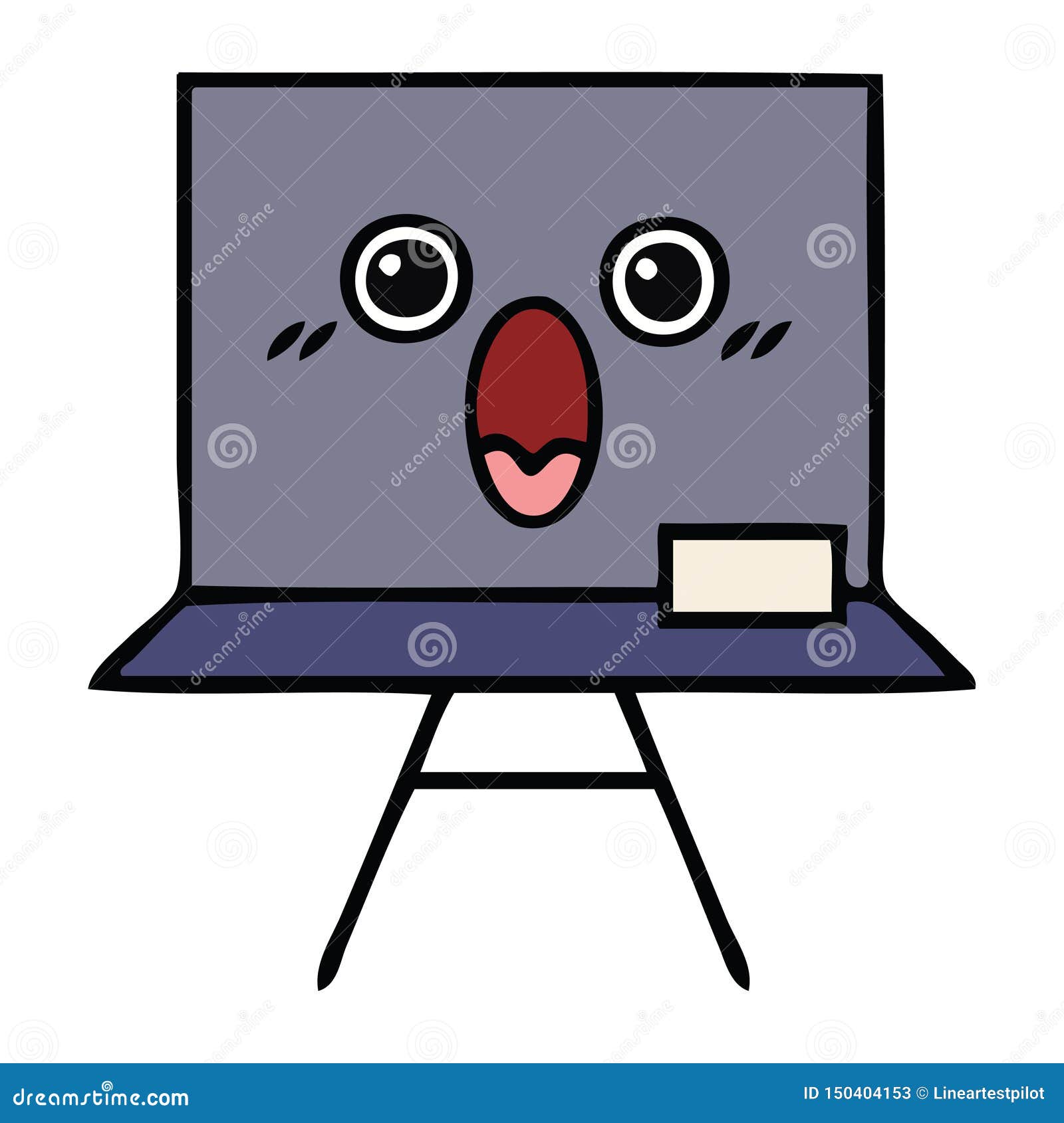 Cute Cartoon of a Chalkboard Stock Vector Illustration of chalkboard