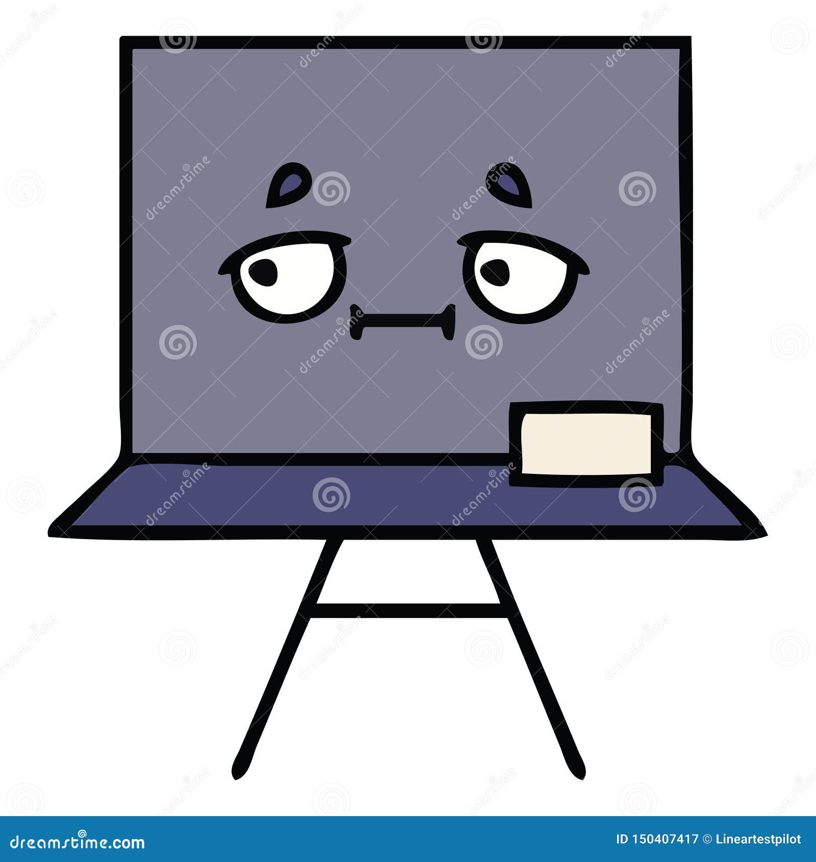 Cute Cartoon of a Chalkboard Stock Vector Illustration of education