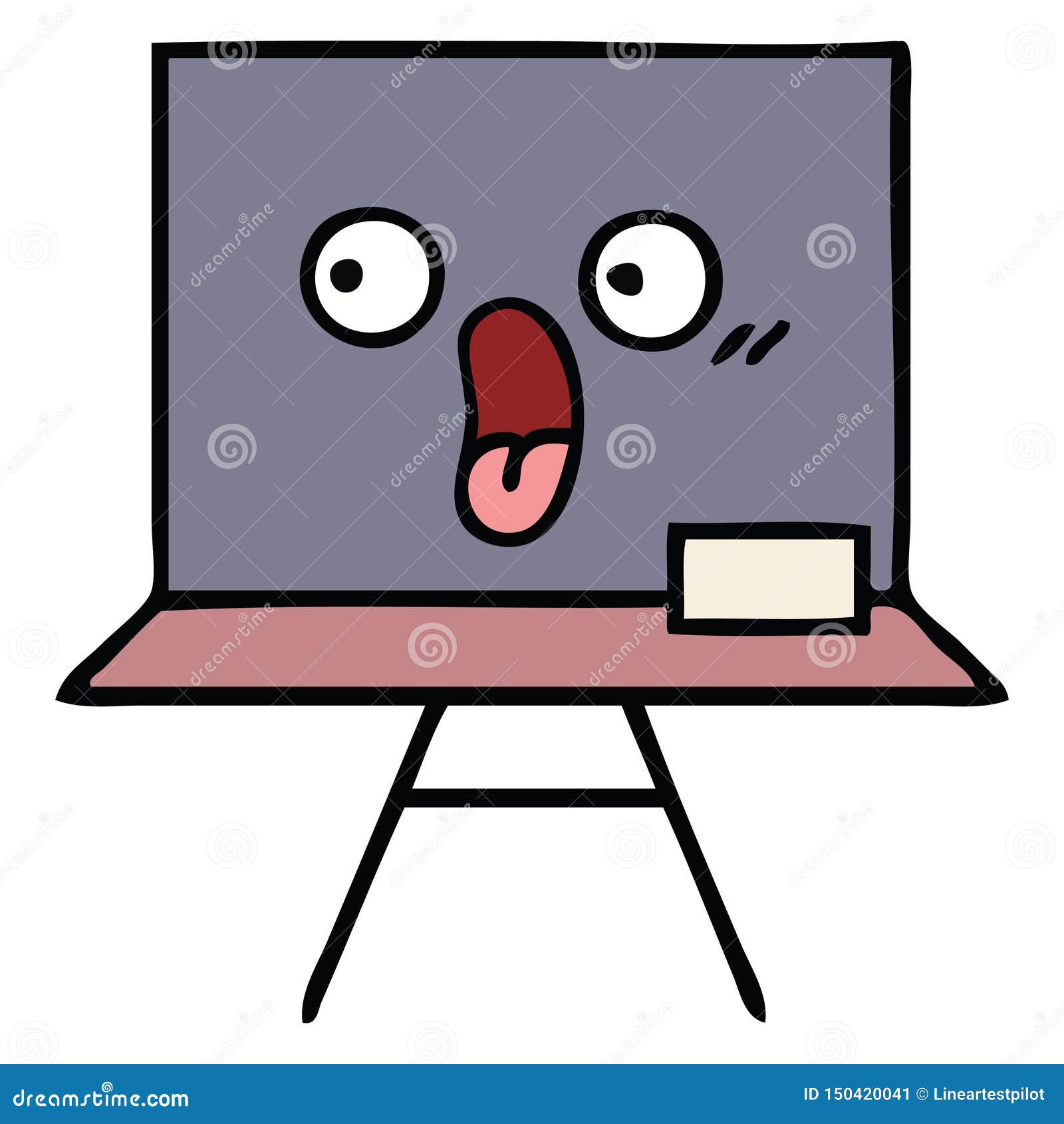 Cute Cartoon of a Chalkboard Stock Vector Illustration of board