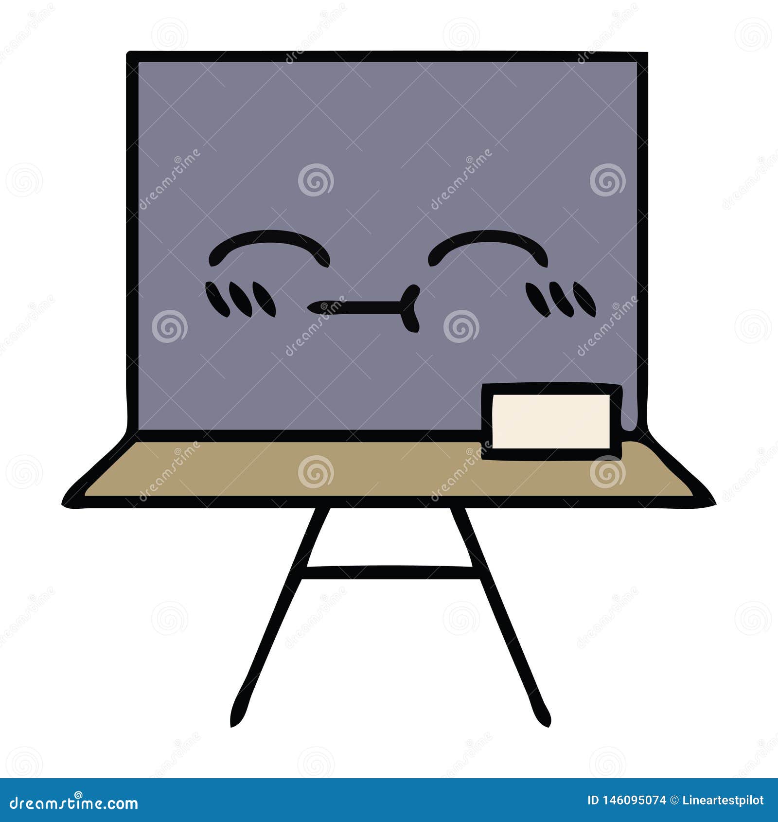 Cute Cartoon of a Chalkboard Stock Vector Illustration of board