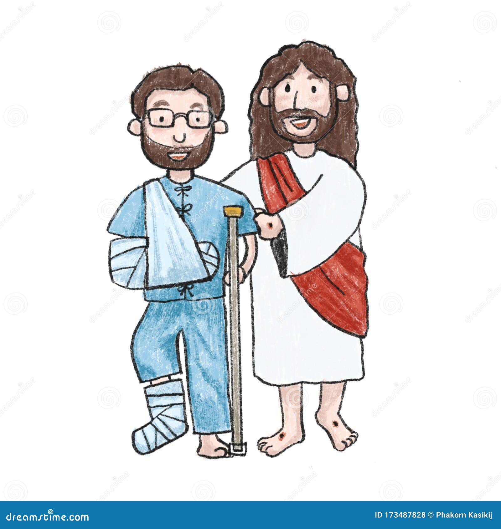 Cute Cartoon Character Jesus Christ Walking with Patient Male. Stock Illustration - Illustration of christianity, blessed: 173487828 Cute Cartoon Character Jesus Christ Walking with Patient Male. Stock Illustration - Illustration of christianity, blessed: 173487828