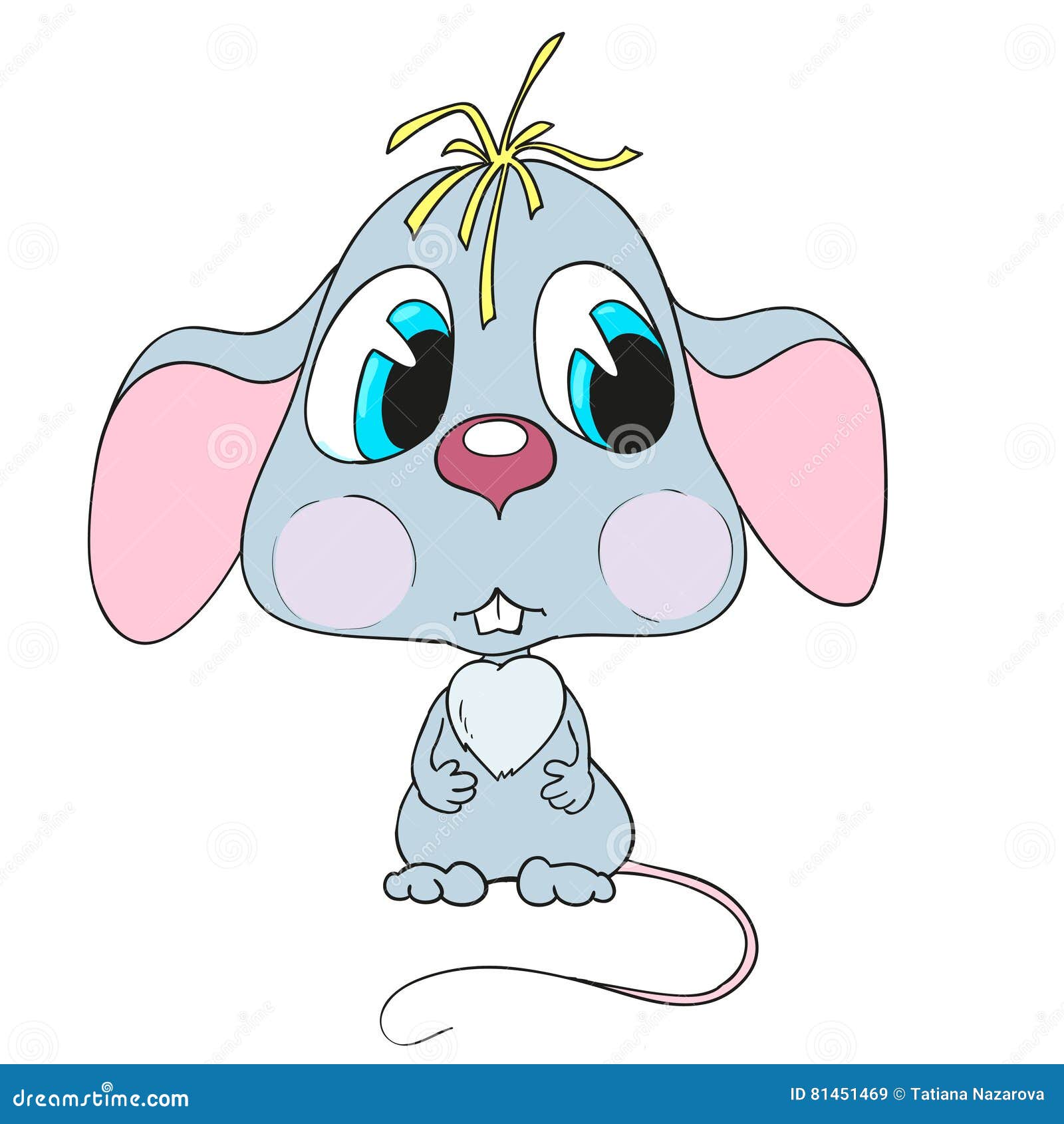 Cute Cartoon Character Mouse. Sad Little Mouse Stock Illustration -  Illustration of small, cute: 81451469