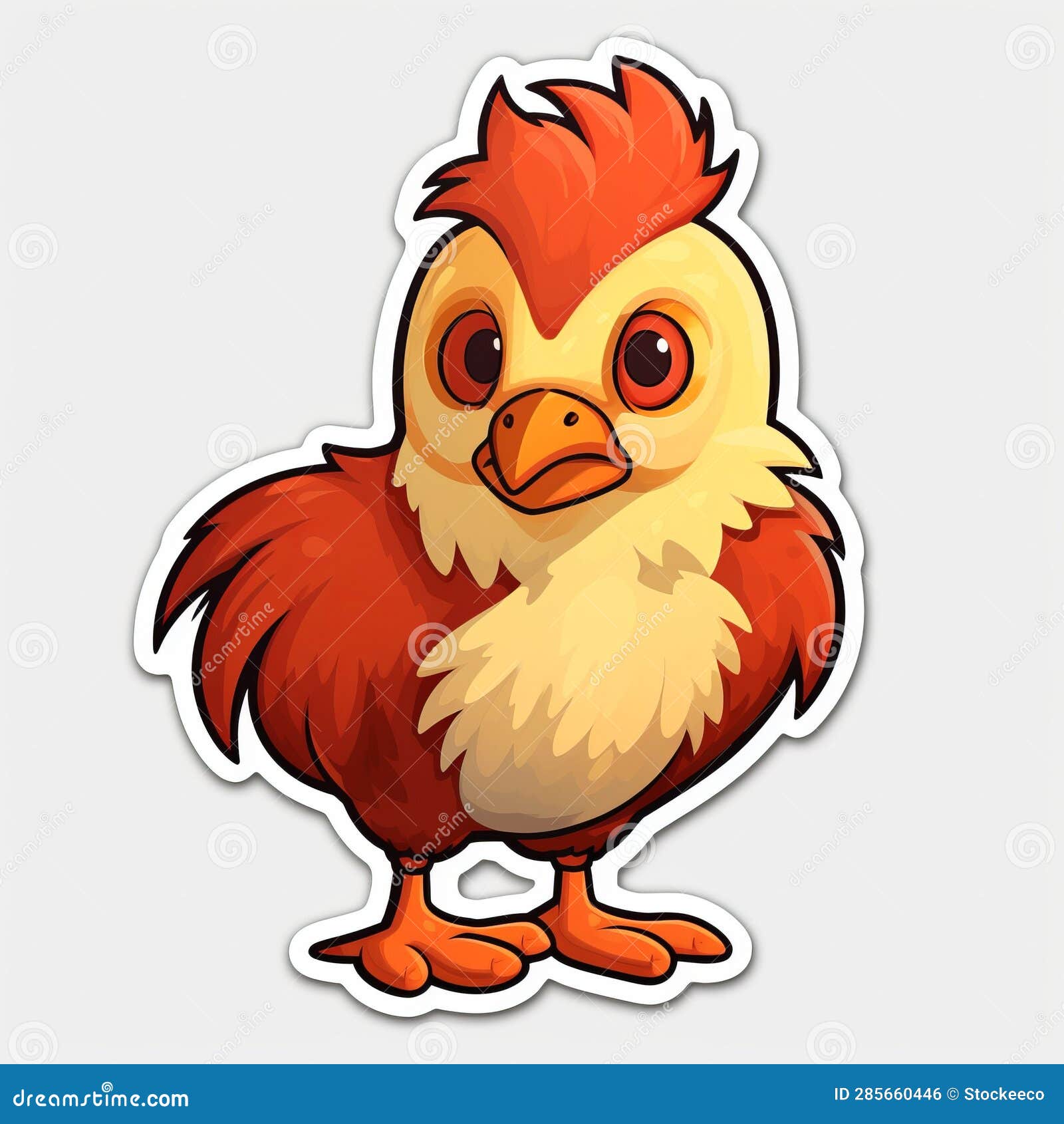 cute cartoon chicken sticker - 2d game art inspired