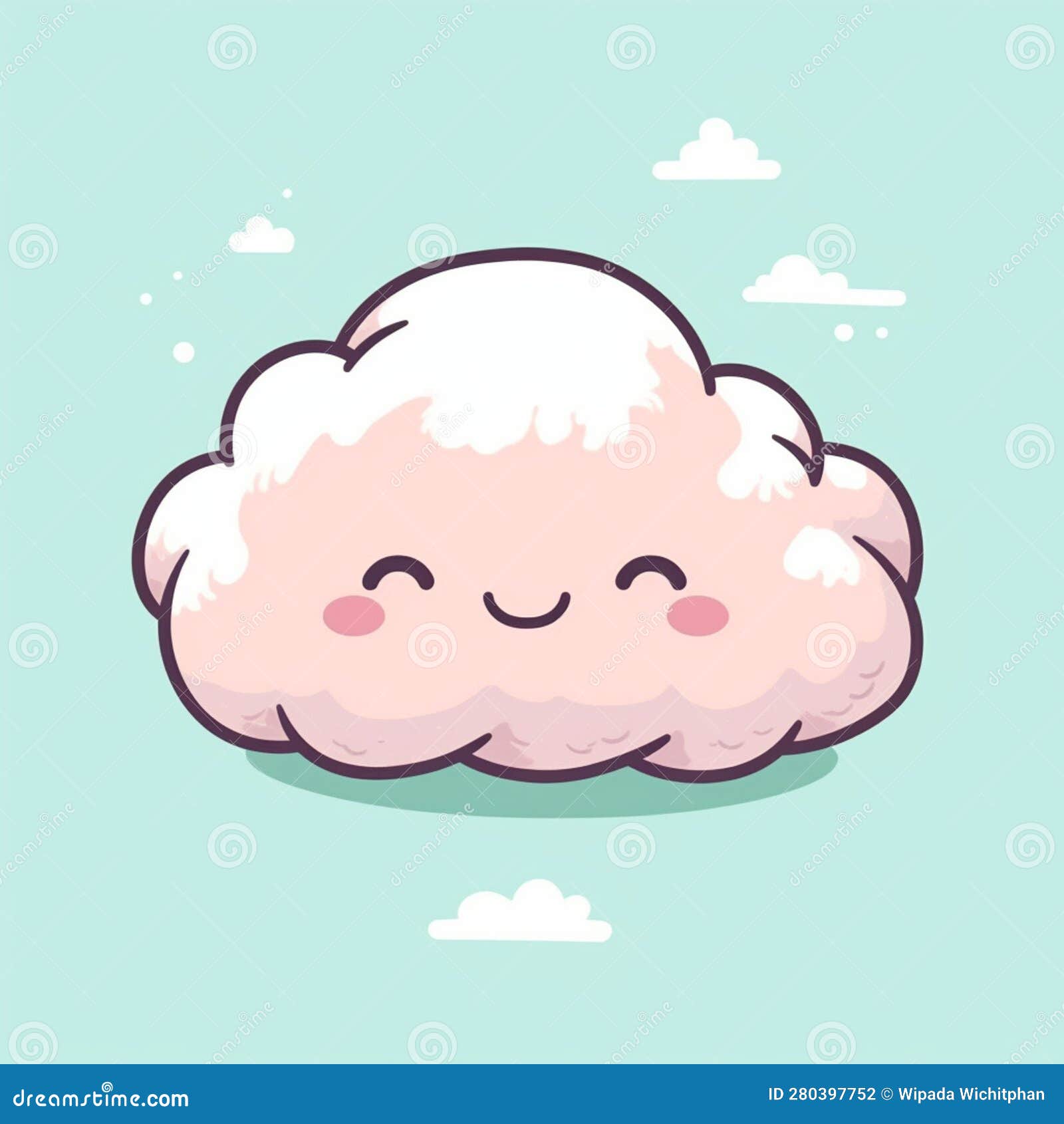 Cute Cartoon Cloud And Rainbow Illustration Stock Illustration Cute Cartoon Cloud And Rainbow Illustration Stock Illustration