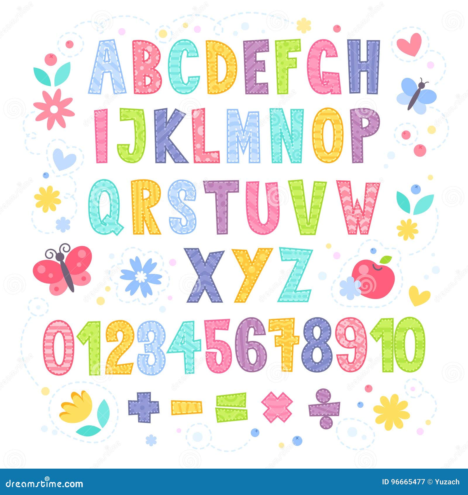 Set of colorful letters Vector illustration. Decorative cute font and  alphabet 23472649 Vector Art at Vecteezy