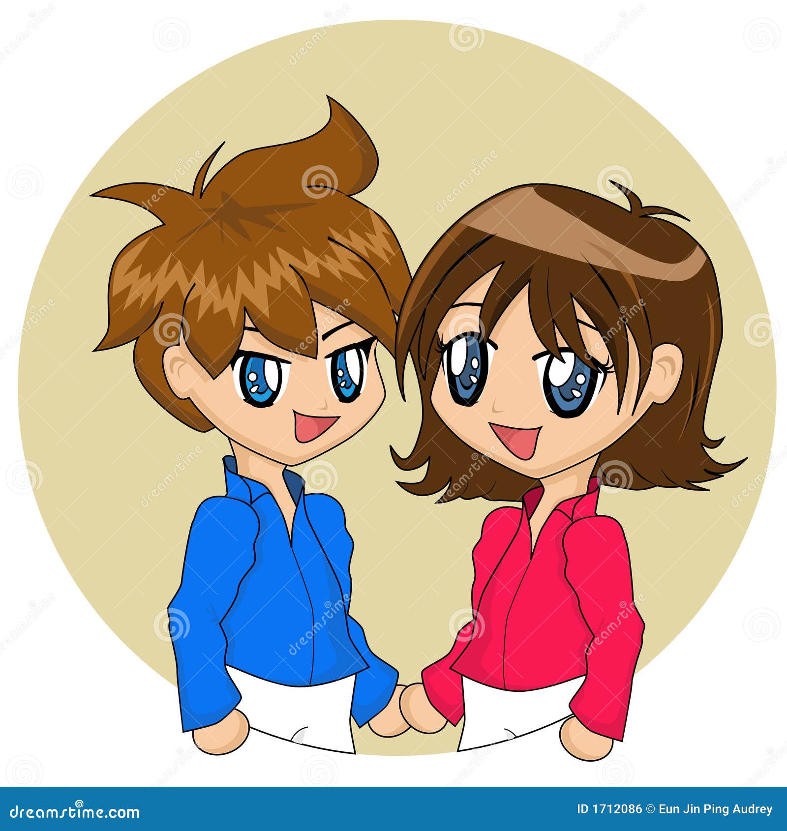 Cute Cartoon Couple stock vector. Illustration of lovers - 1712086