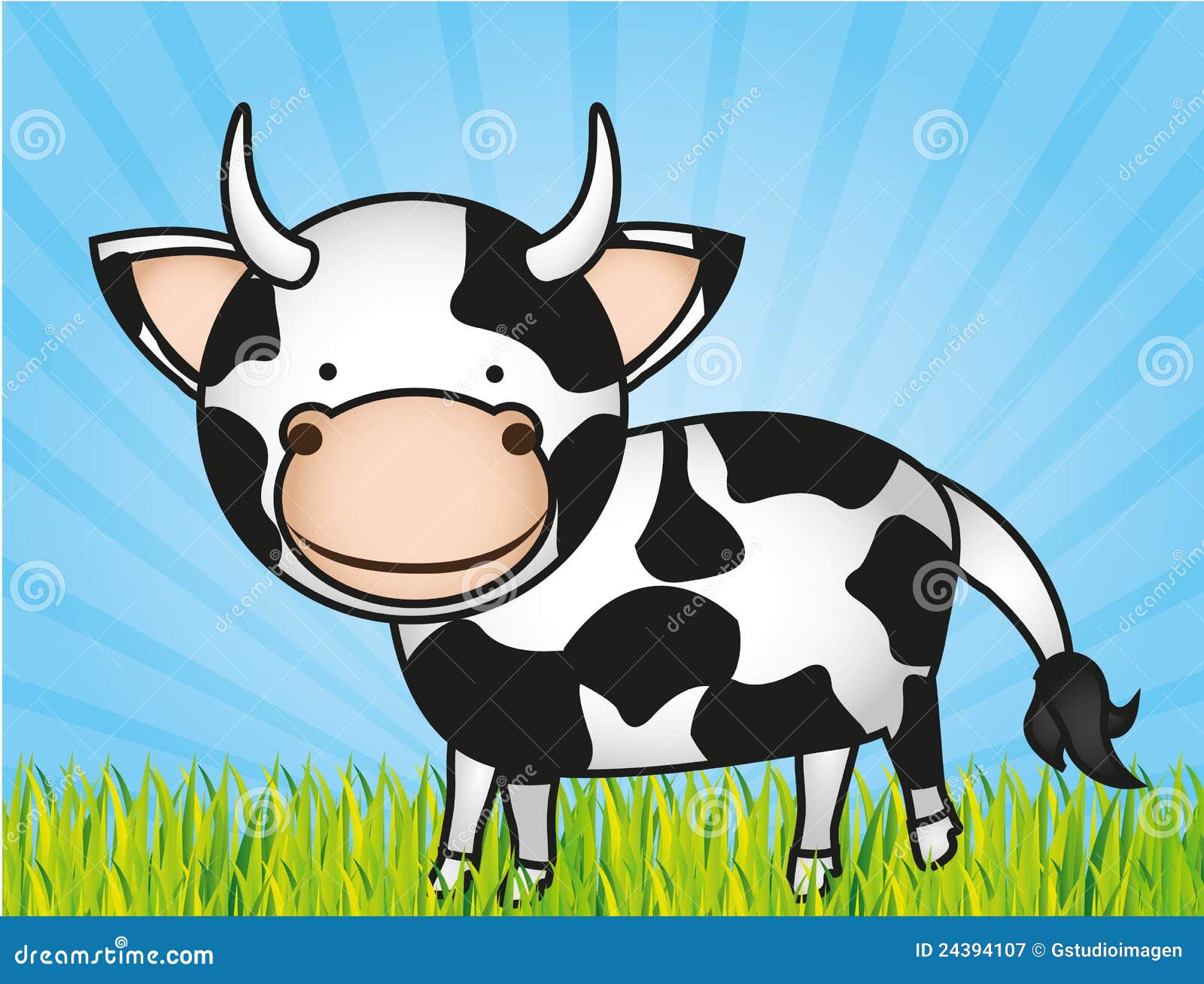 Cute cartoon cow stock vector. Illustration of mammal - 24394107