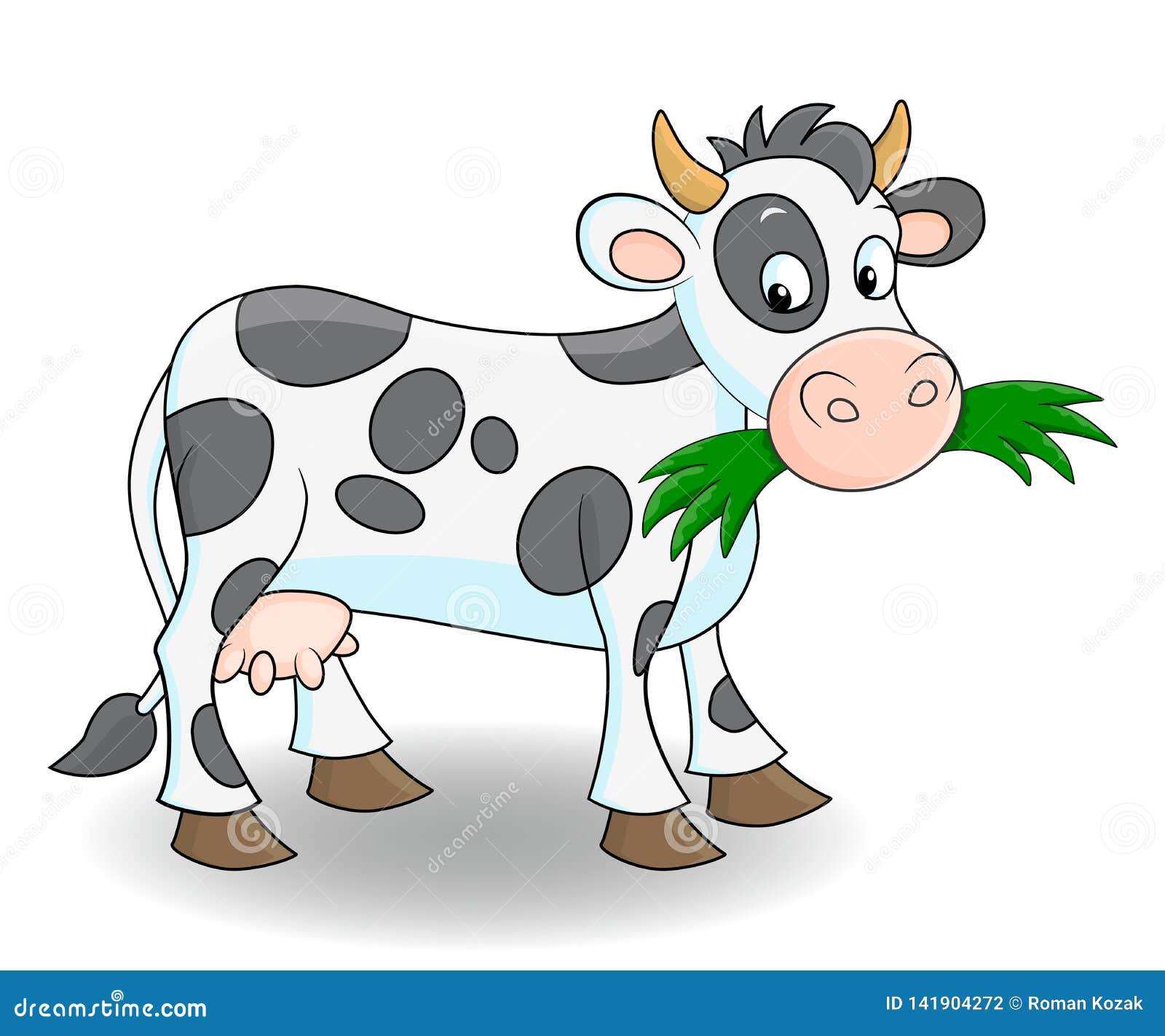 cartoon cows farm animals group in the countryside - Stock Illustration  [87880359] - PIXTA