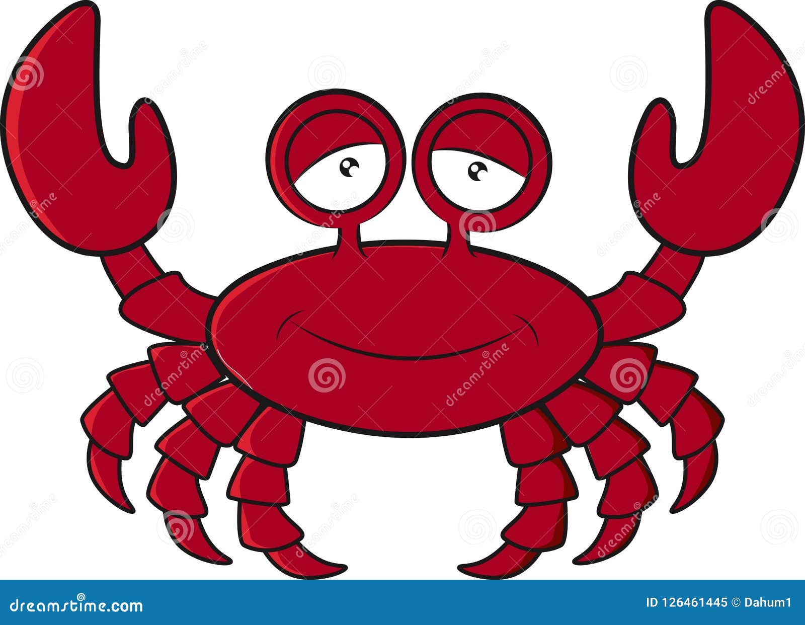 Cute Cartoon Crab Smiling and Holding Its Claws in the Air Stock Vector -  Illustration of beach, ocean: 126461445