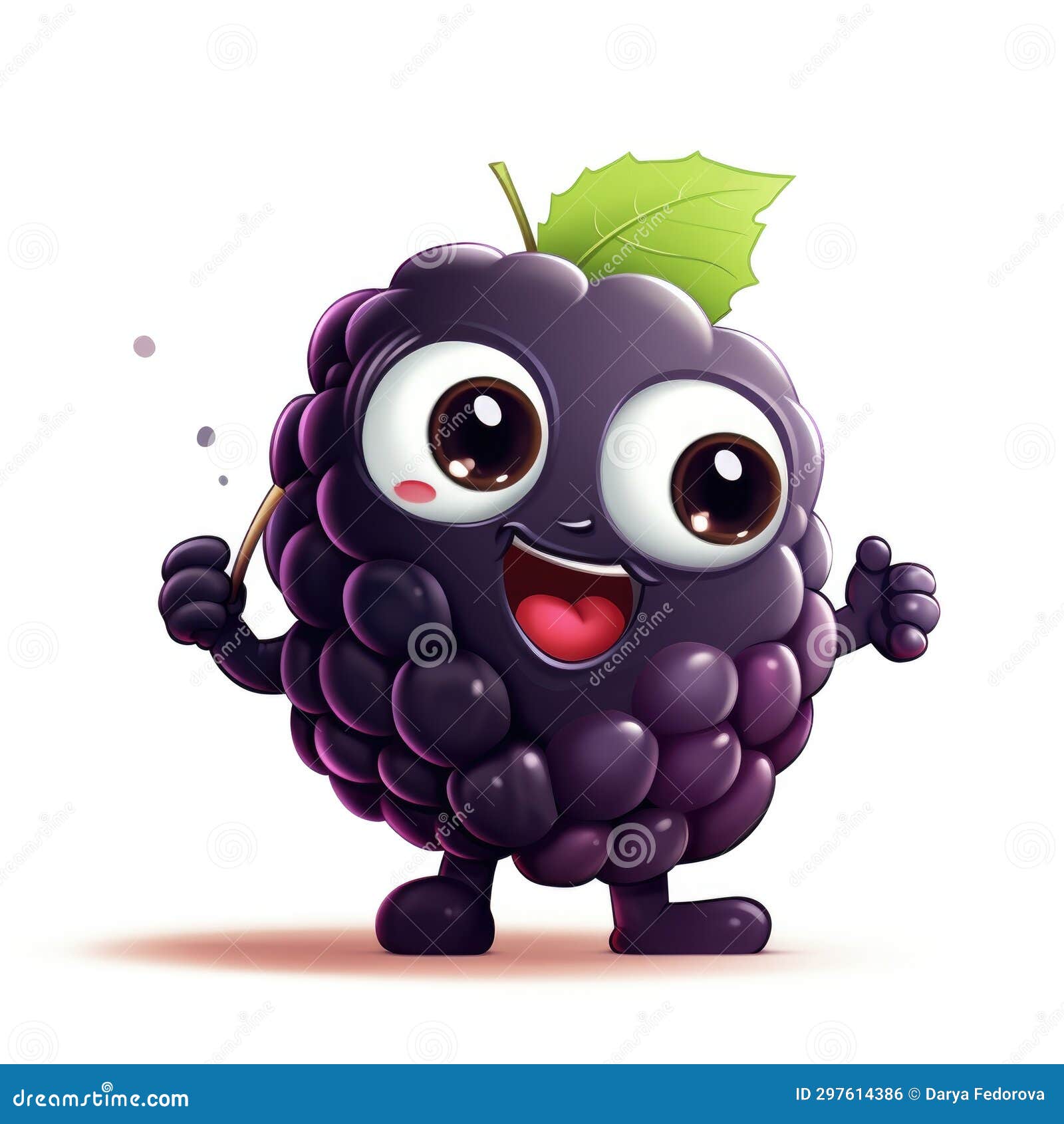 Cute Cartoon 3d Character Blackberry with Eyes on White Background ...