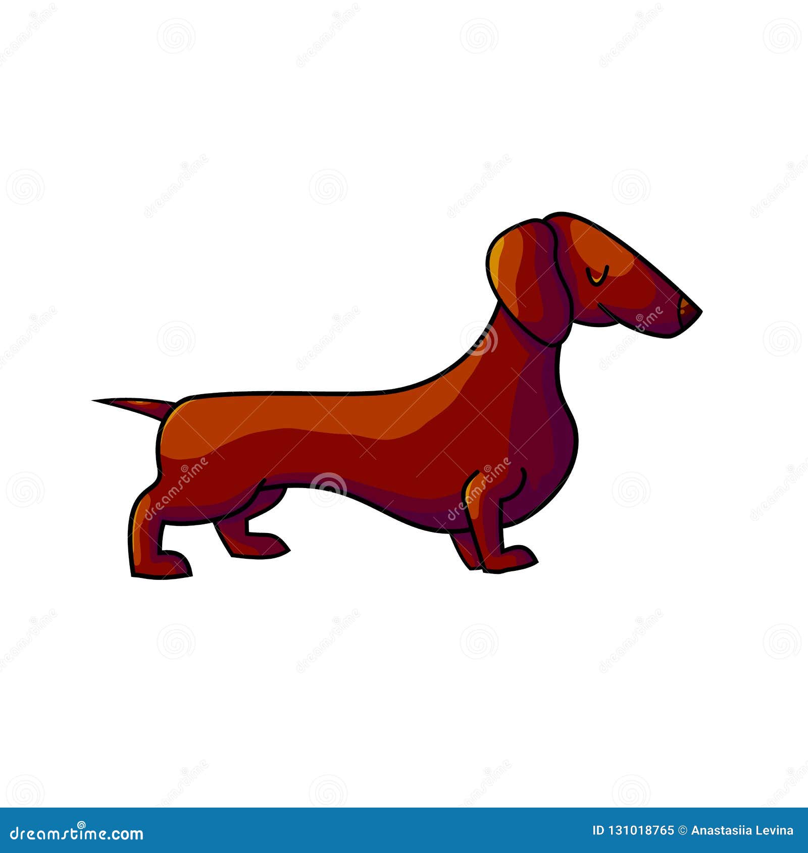 Cute cartoon dachshund stock vector. Illustration of face