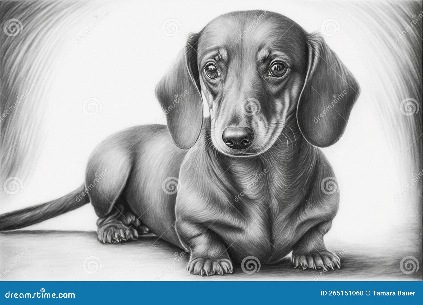 Cute Cartoon Dachshund Drawing, Also Known As Weenie Dog Stock ...