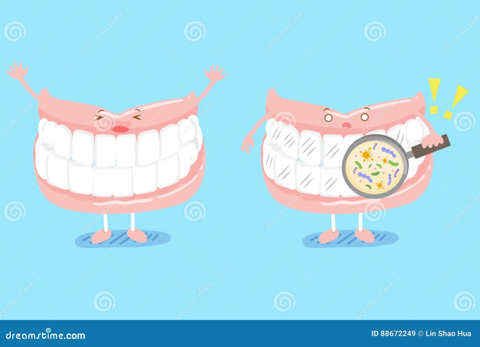 Cute cartoon denture stock vector. Illustration of comic 88672249