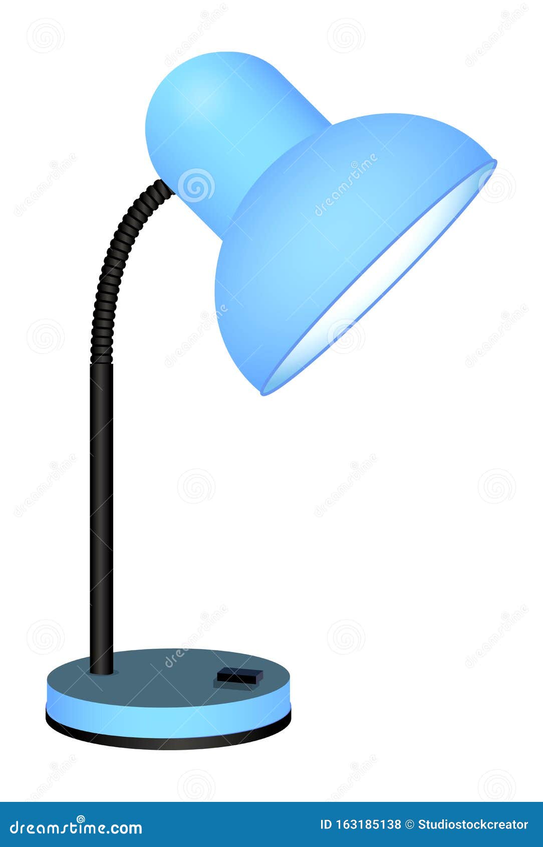 Cute Cartoon Desk Lamp Isolated On A White Background Vector