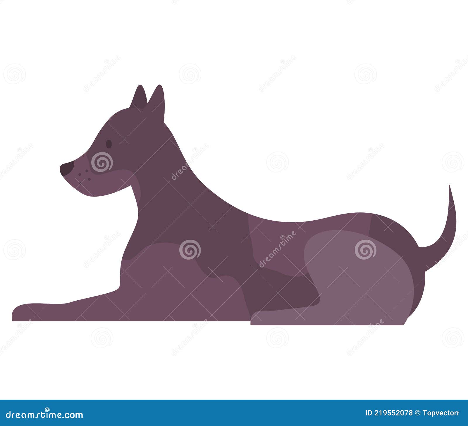Cute Cartoon Dog with Black Fur Sitting Side View. Pet Shorthair Dark  Doggy, Domestic Animal Stock Vector - Illustration of funny, mustache:  219552078