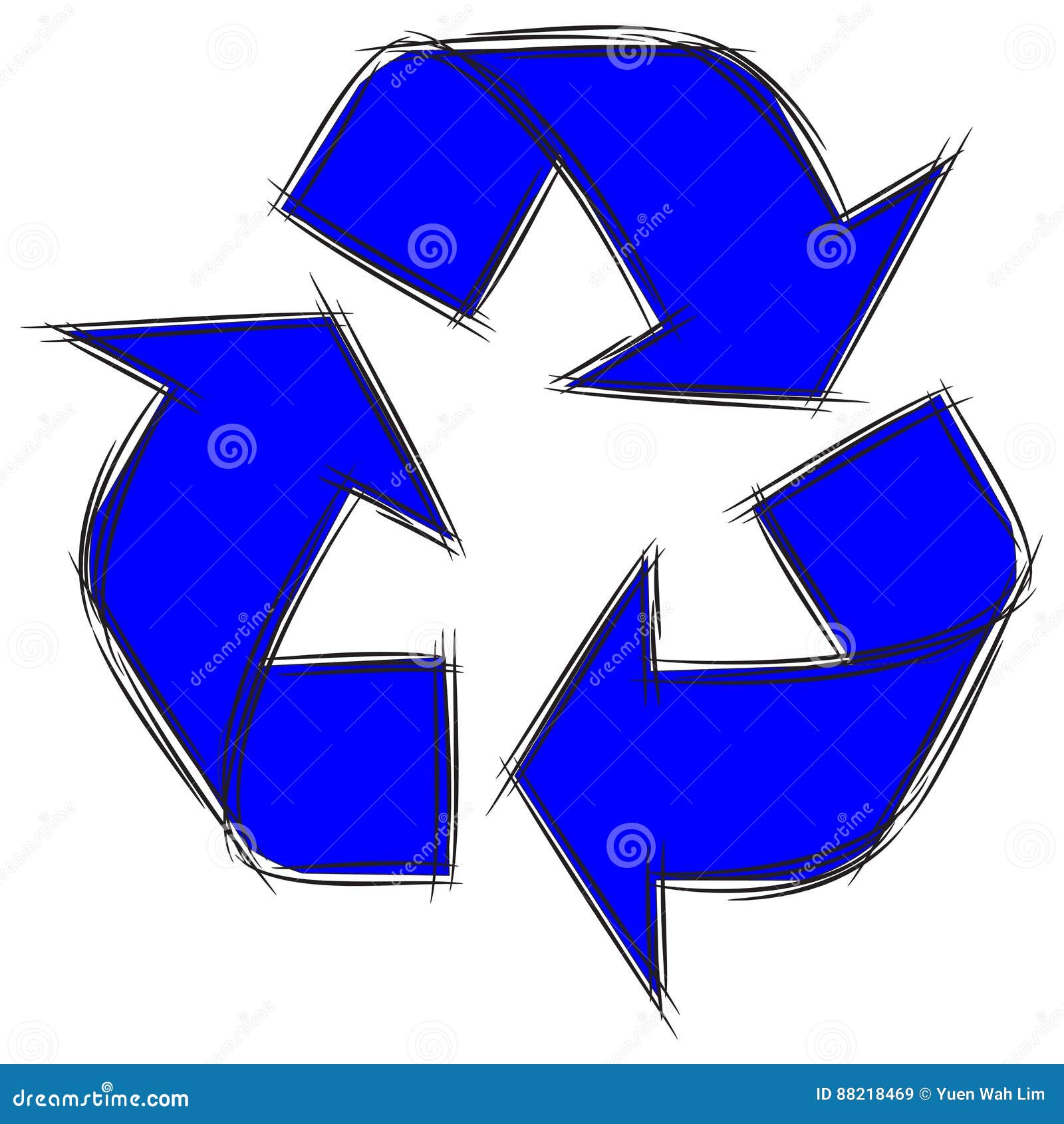 Cute Cartoon Doodle of Recycle Sign Stock Vector - Illustration of ...