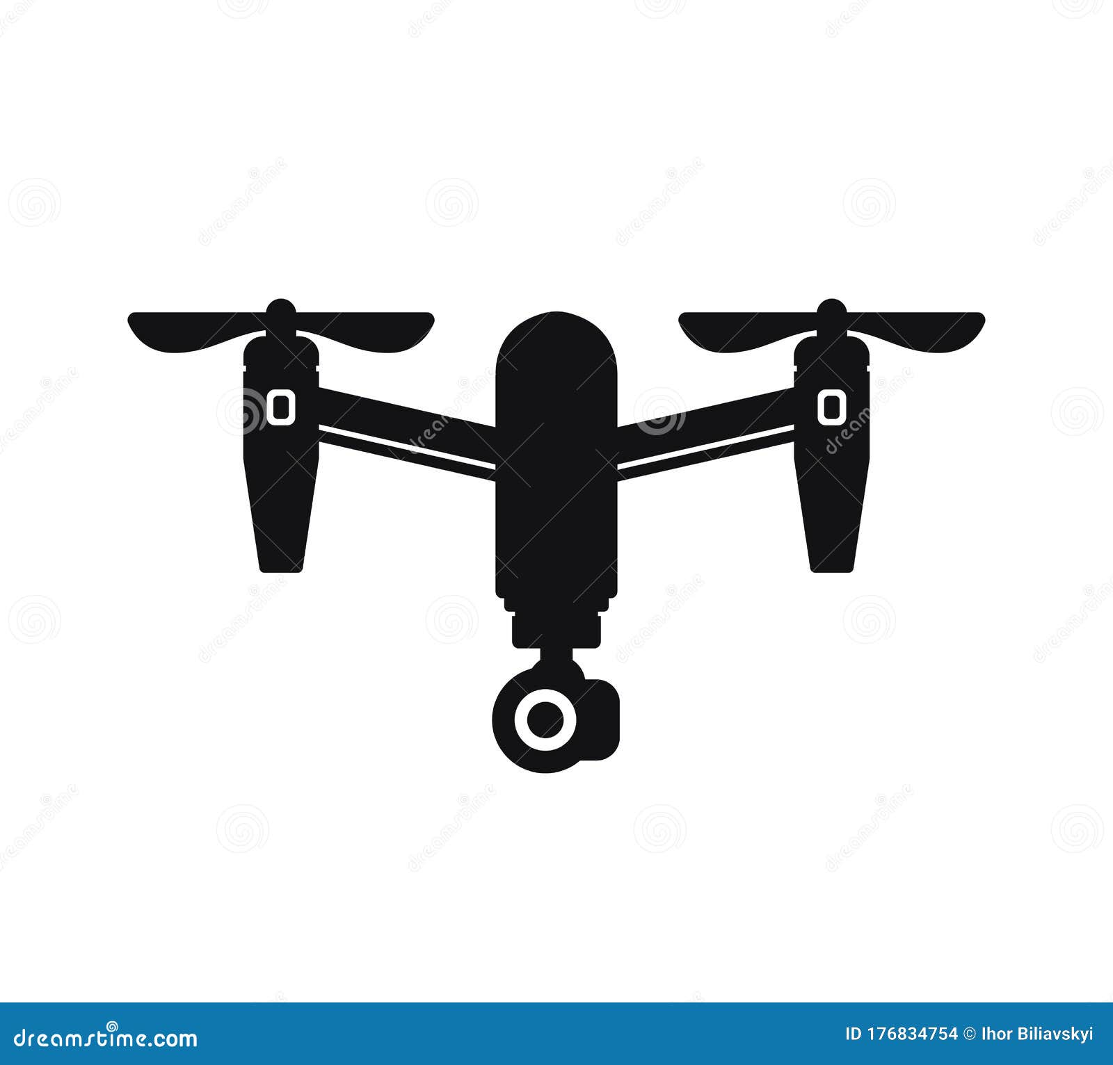 Cartoon Drone with Camera for Photographing and Recording Video on White Background. Aerial Quadcopter Concept with Stock - Illustration of equipment, 176834754