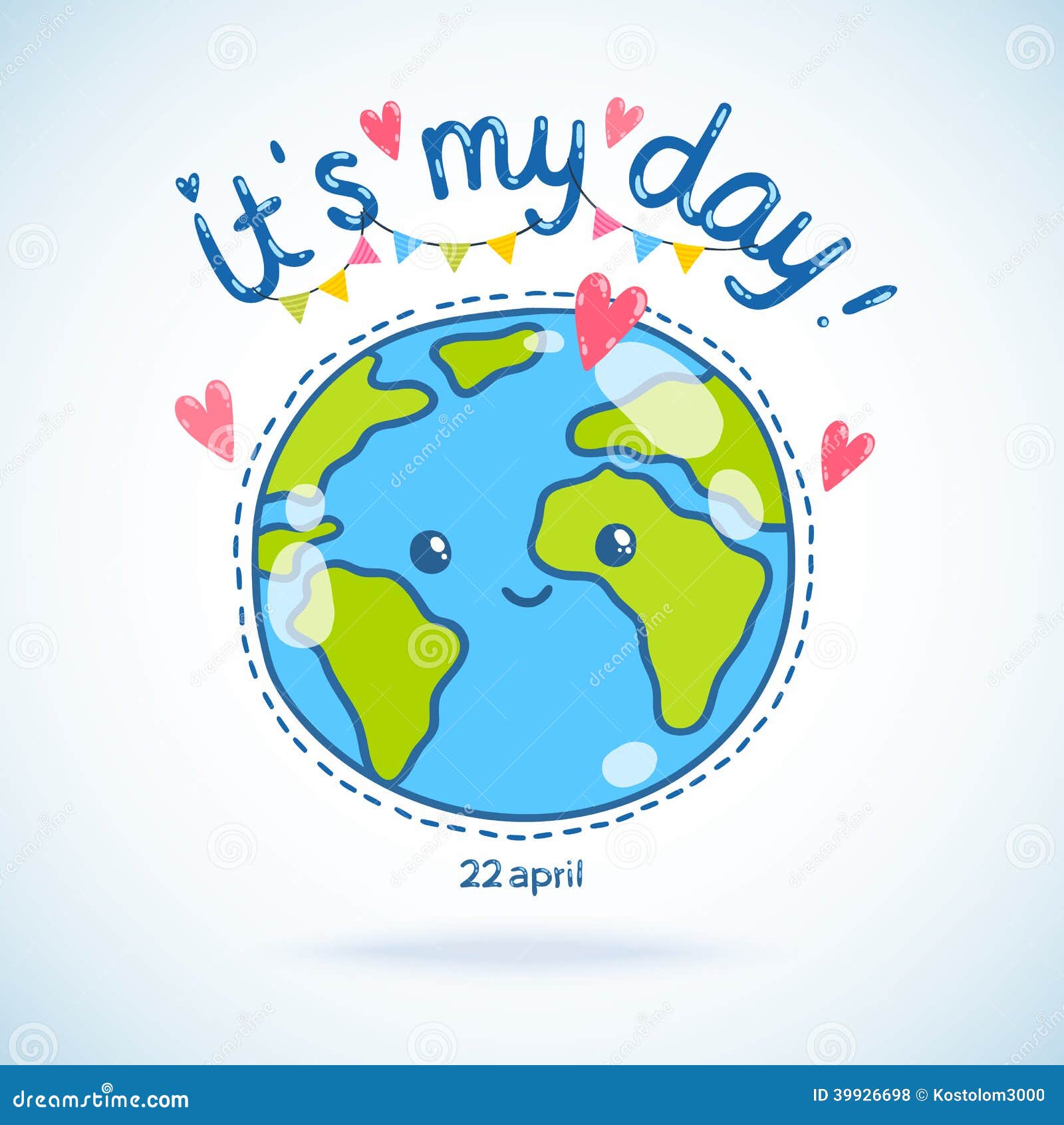 Cute Cartoon Earth Globe. Earth Day Background. Stock Vector - Illustration  of america, cute: 39926698