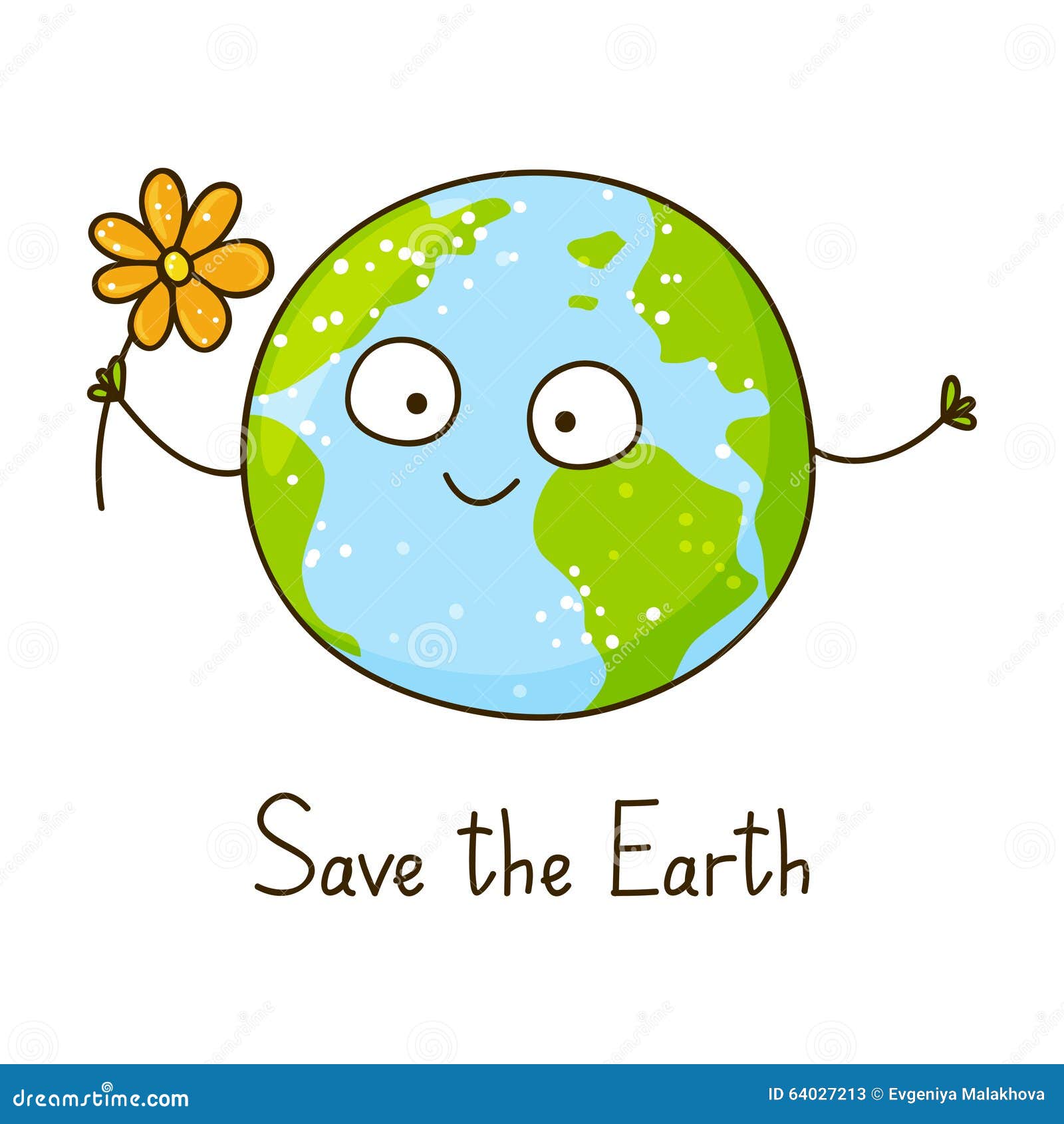 Cute Cartoon Earth Stock Vector Illustration Of Science 64027213