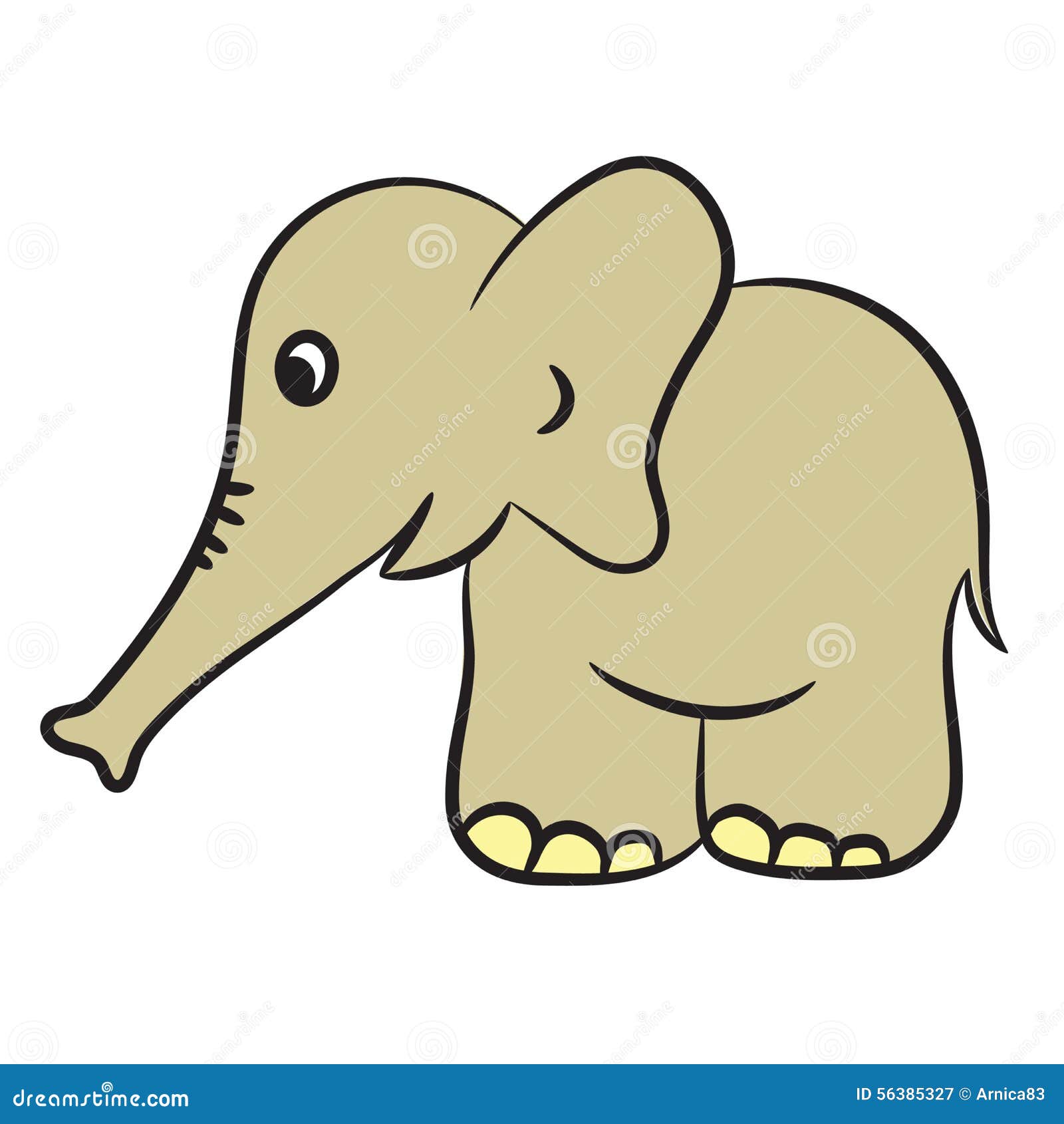 Cute Cartoon Elephant Coloring Book Stock Vector