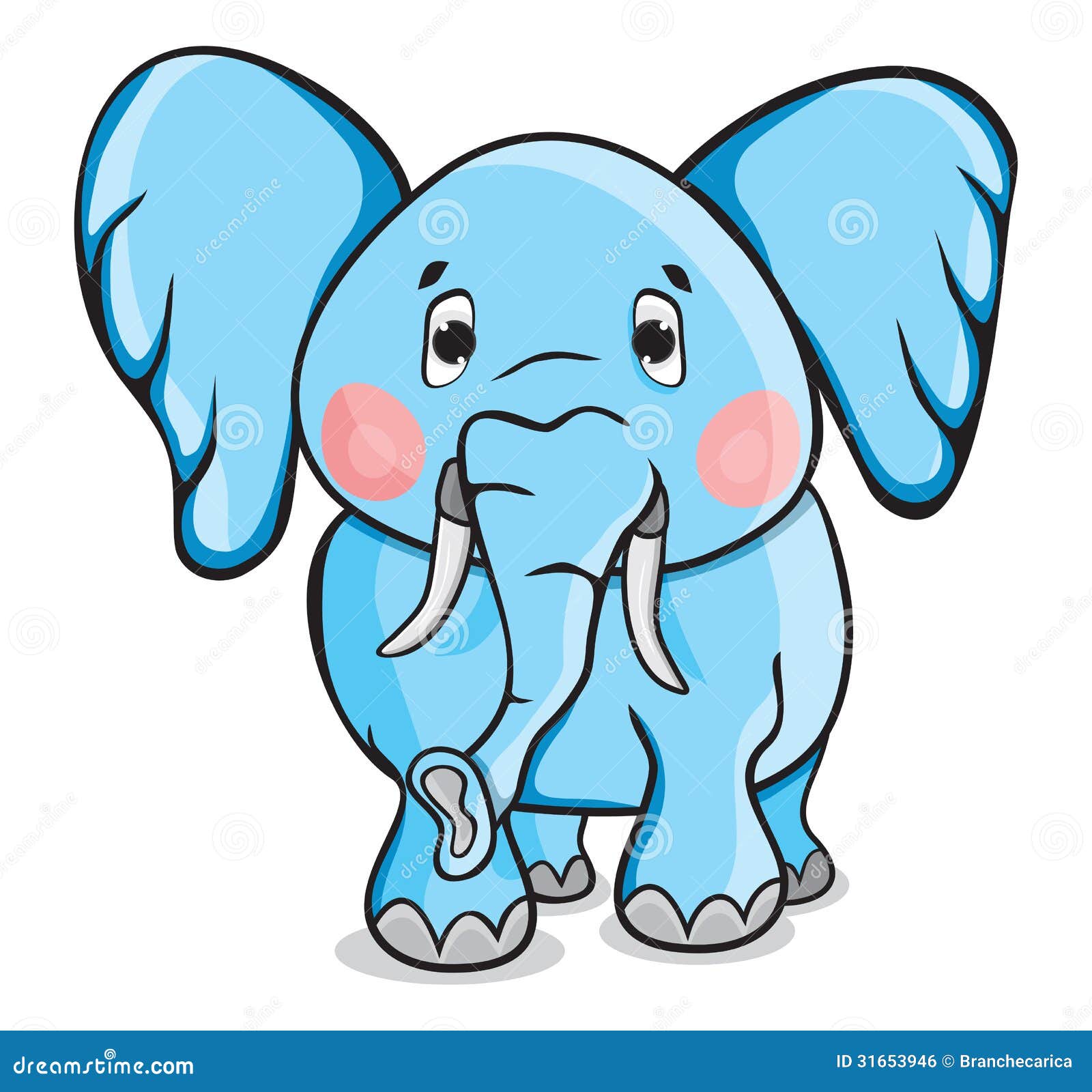 Cute cartoon elephant stock vector. Illustration of isolated - 31653946