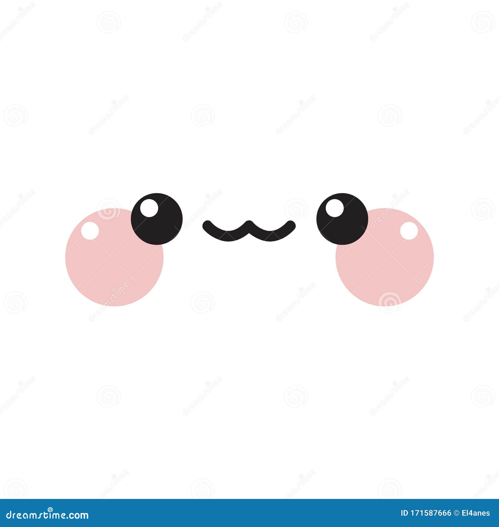 Cute Cartoon Face with Smile Stock Vector - Illustration of animal, cute:  171587666
