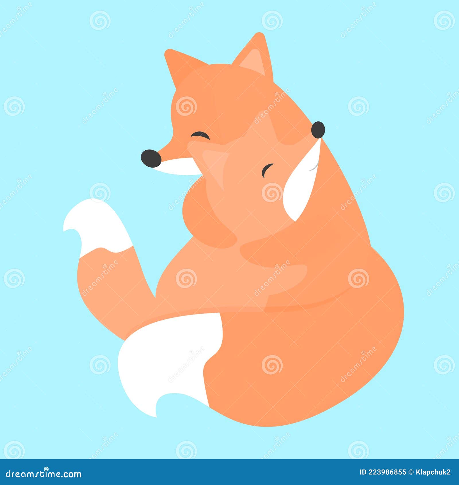 Cute Cartoon Family Mom and Little Baby Fox. the Concept of a Joyful ...