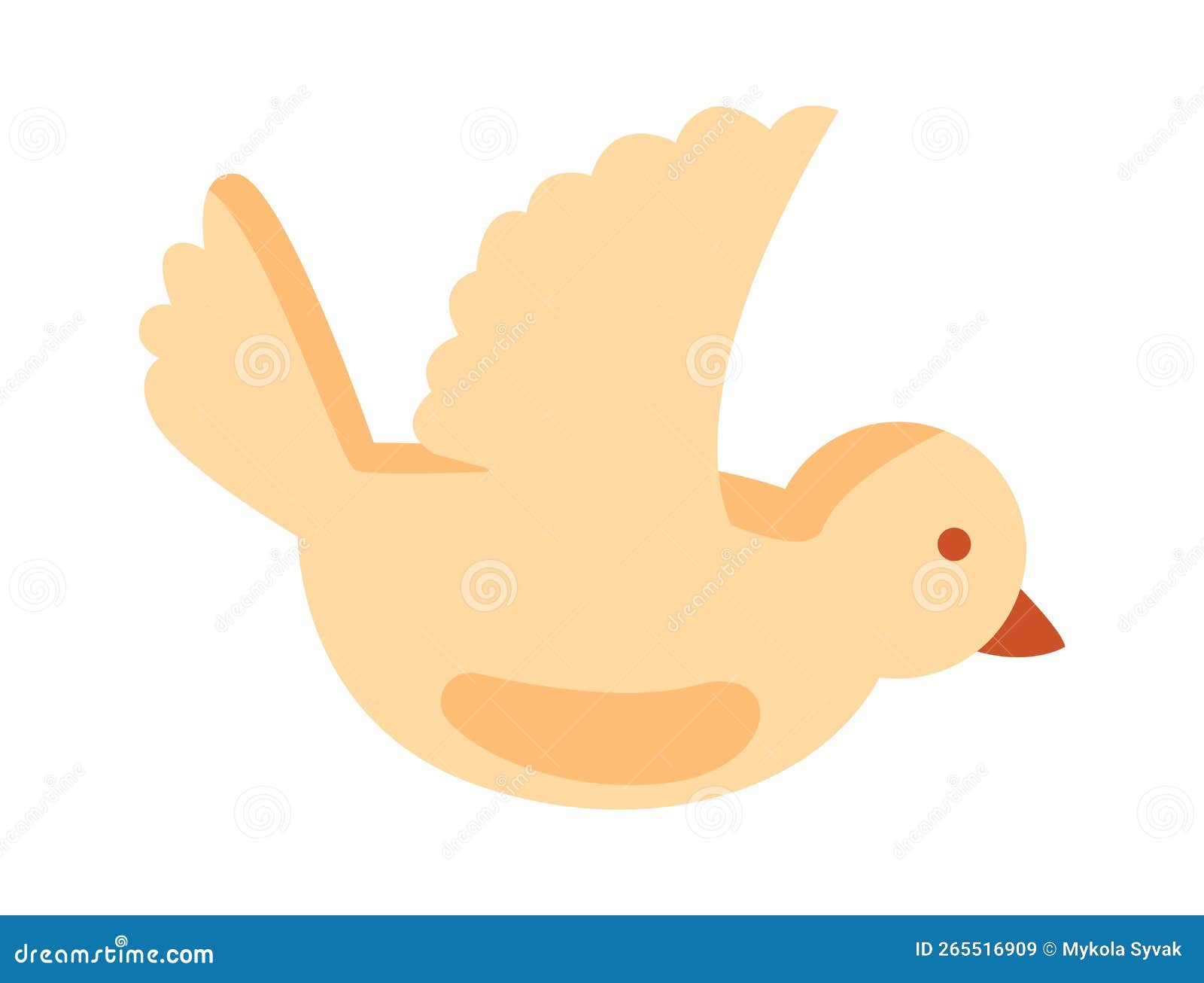 Cute Cartoon Flaying Bird Flat Icon Stock Vector Illustration Of