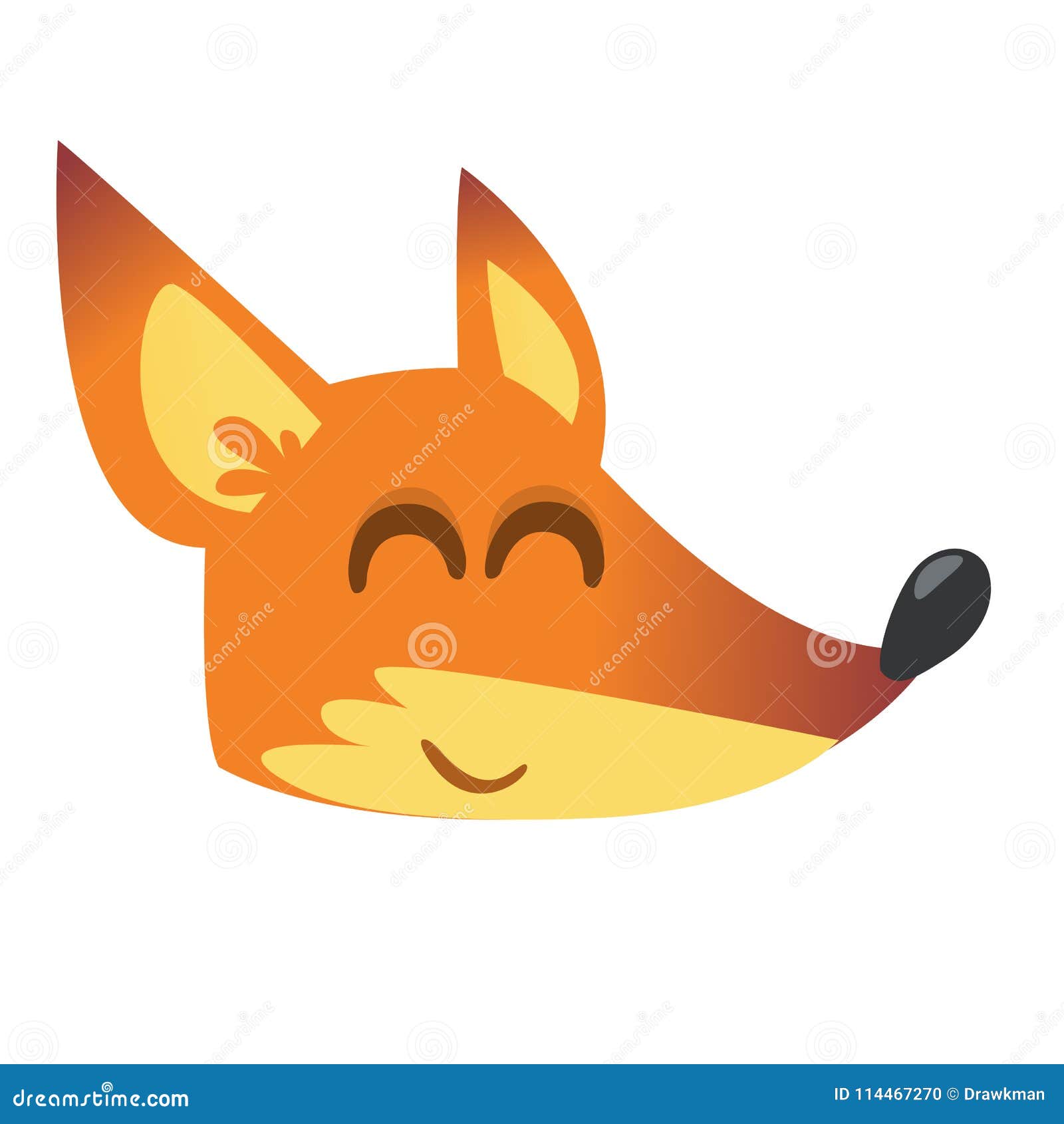 Cute Cartoon Fox Head Icon. Vector Illustration. Stock Illustration