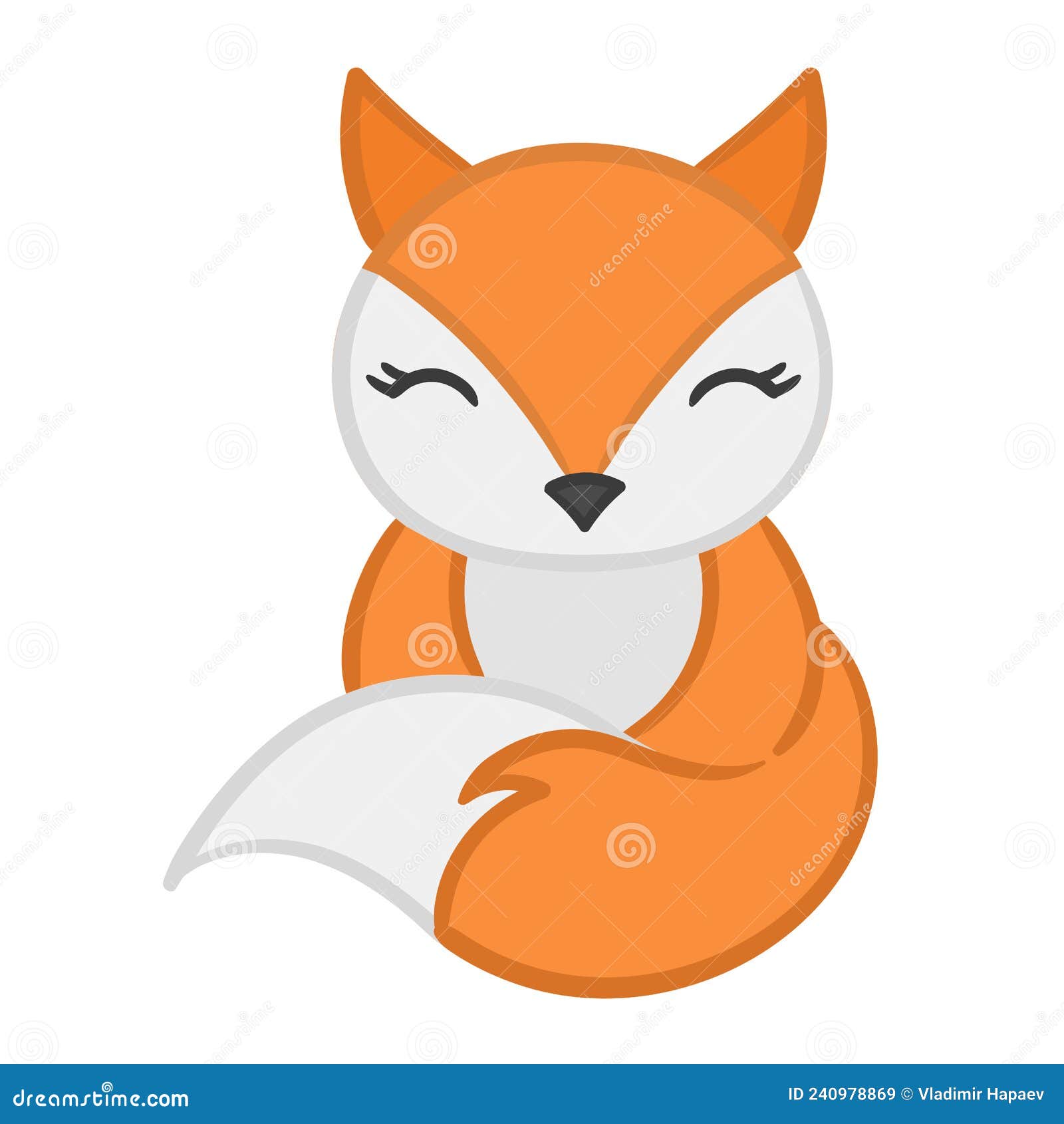 Cute Cartoon Fox Isolated on a White Background Vector Illustration ...